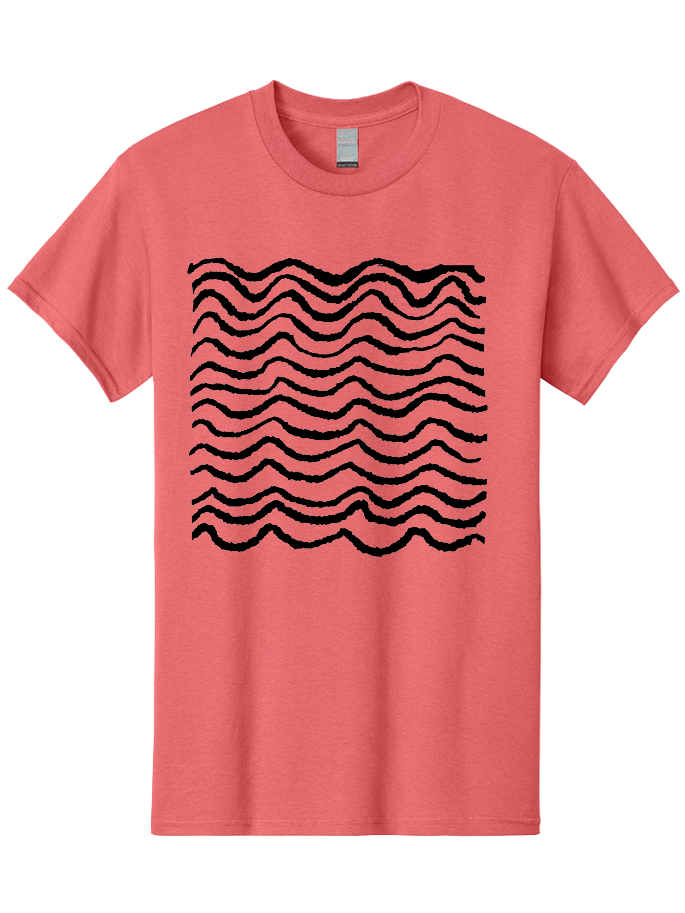 Wavy-Lines-Pattern Men'S Graphic Tee, 100% Cotton, Comfortable Casual Summer Wear, Machine Washable, Wavy Lines, Black Lines, Fluid Patterns, Abstract Design, Wavy Shapes, Modern Art, Graphic Elements, Dynamic Curves -  Aaa508