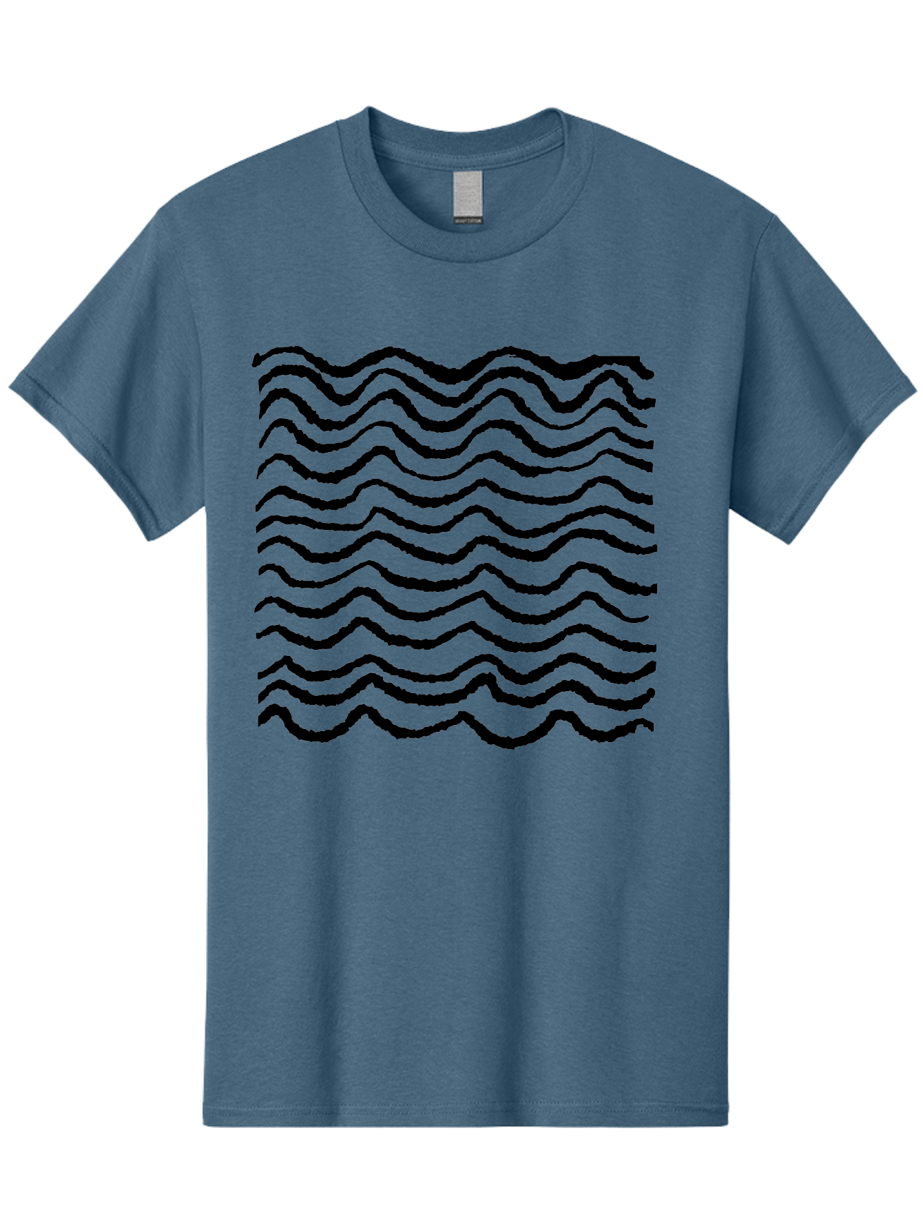 Wavy-Lines-Pattern Men'S Graphic Tee, 100% Cotton, Comfortable Casual Summer Wear, Machine Washable, Wavy Lines, Black Lines, Fluid Patterns, Abstract Design, Wavy Shapes, Modern Art, Graphic Elements, Dynamic Curves -  Aaa508