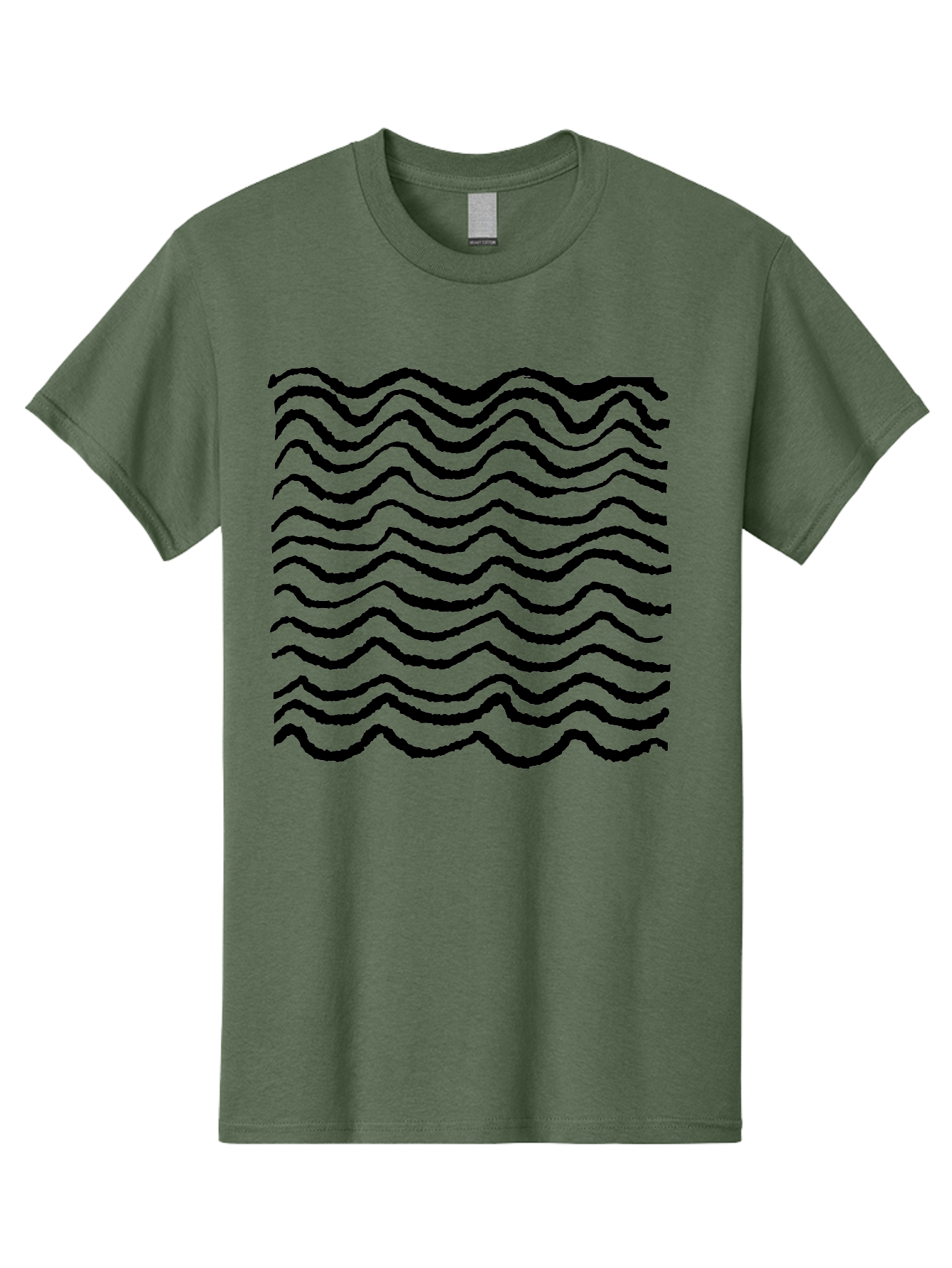 Wavy-Lines-Pattern Men'S Graphic Tee, 100% Cotton, Comfortable Casual Summer Wear, Machine Washable, Wavy Lines, Black Lines, Fluid Patterns, Abstract Design, Wavy Shapes, Modern Art, Graphic Elements, Dynamic Curves -  Aaa508