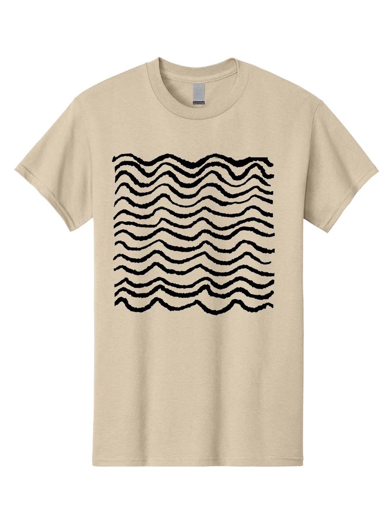 Wavy-Lines-Pattern Men'S Graphic Tee, 100% Cotton, Comfortable Casual Summer Wear, Machine Washable, Wavy Lines, Black Lines, Fluid Patterns, Abstract Design, Wavy Shapes, Modern Art, Graphic Elements, Dynamic Curves -  Aaa508