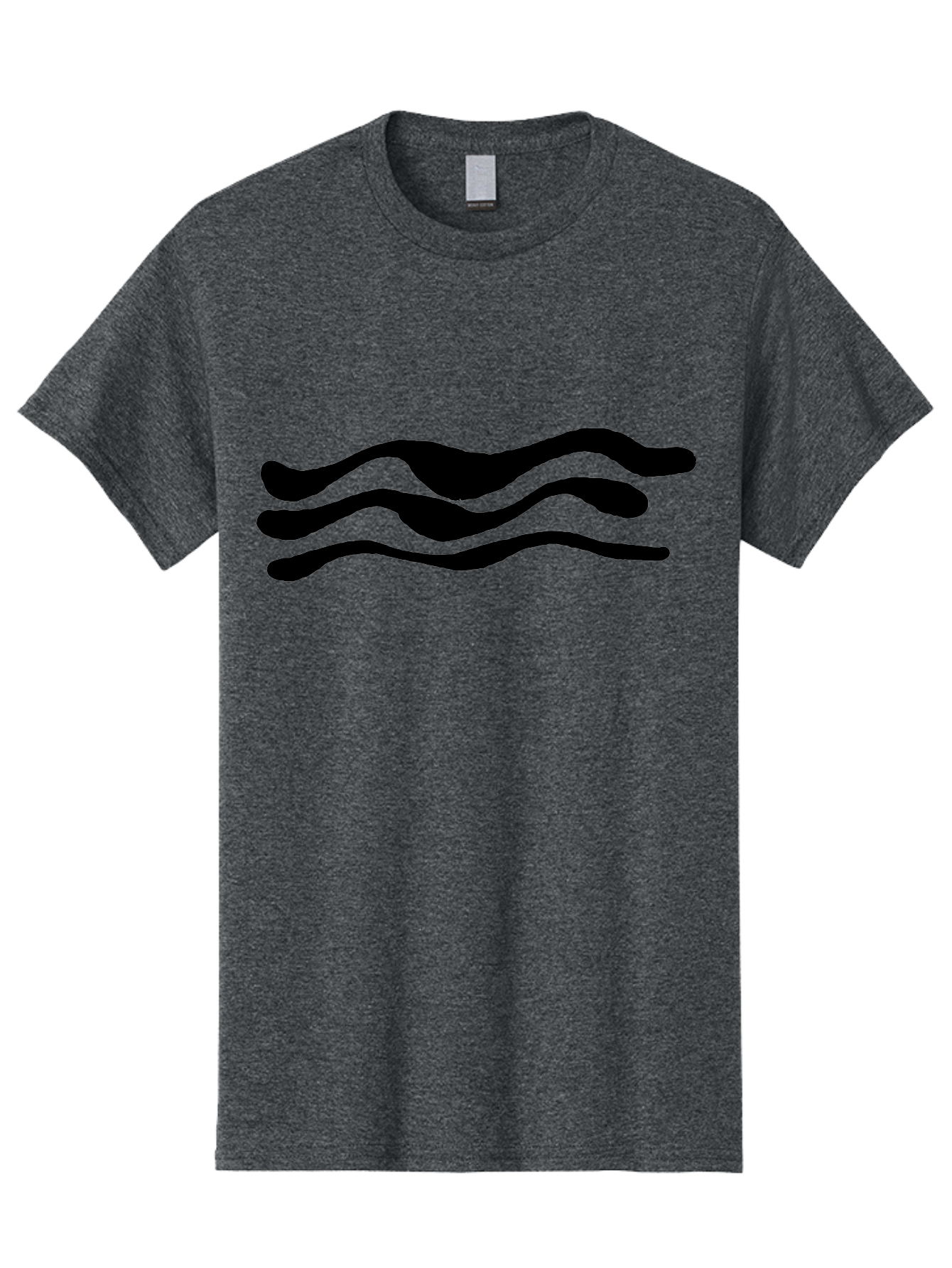 Wavy-Lines Men'S Graphic Tee, 100% Cotton, Comfortable Casual Summer Wear, Machine Washable, Wavy Lines, Abstract Design, Minimalist Art, Fluid Shapes, Dynamic Pattern, Modern Graphic -  Aaa509