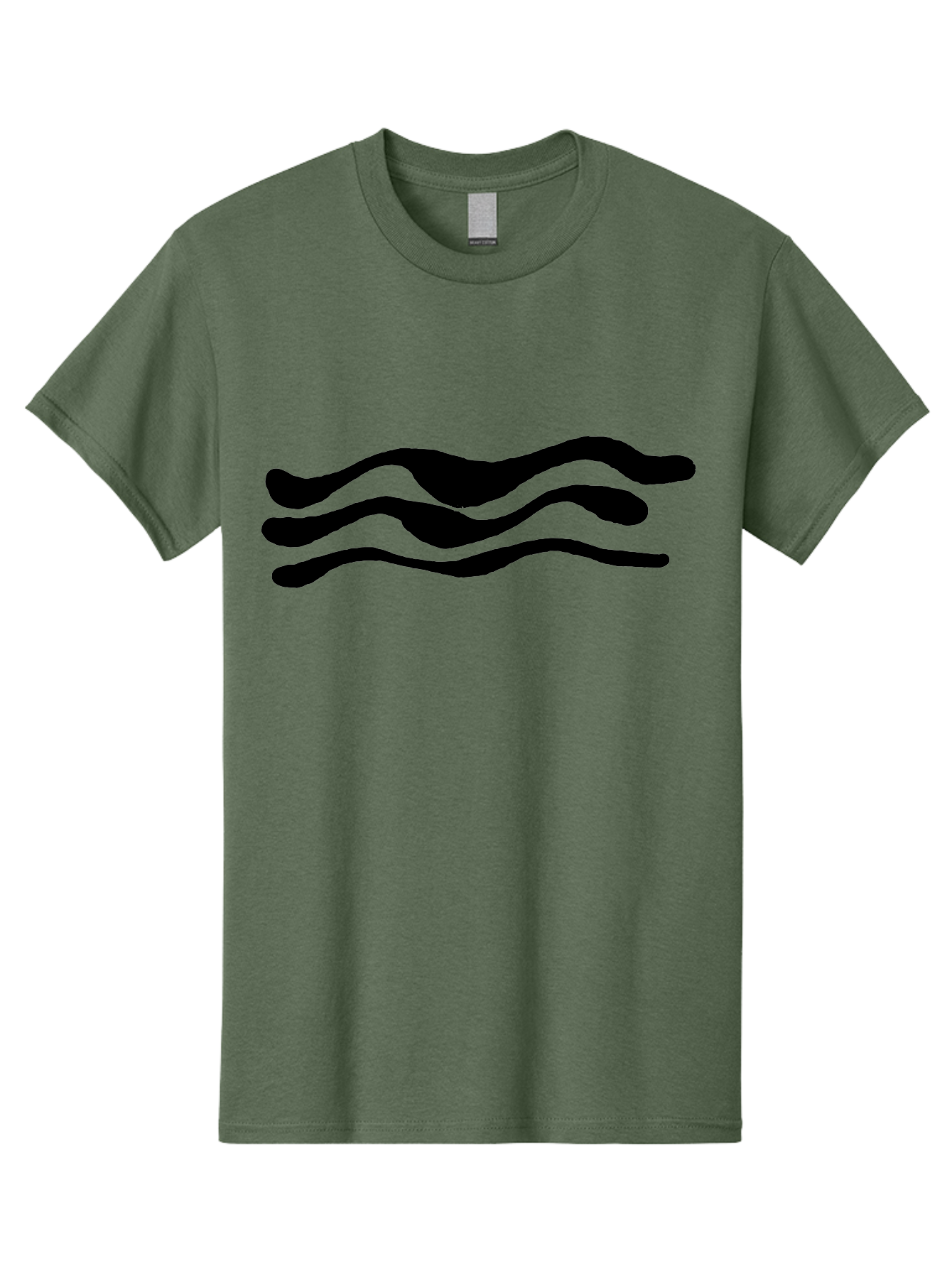 Wavy-Lines Men'S Graphic Tee, 100% Cotton, Comfortable Casual Summer Wear, Machine Washable, Wavy Lines, Abstract Design, Minimalist Art, Fluid Shapes, Dynamic Pattern, Modern Graphic -  Aaa509