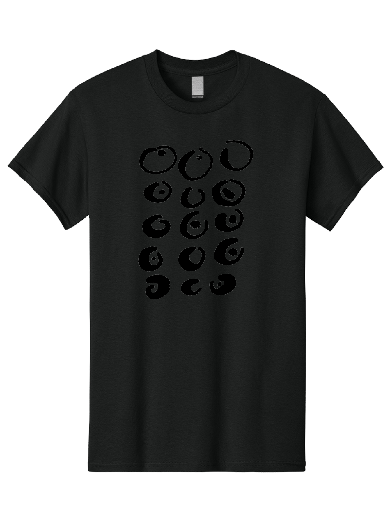 Yin-Yang-Symbols Men'S Graphic Tee, 100% Cotton, Comfortable Casual Summer Wear, Machine Washable, Black Comma Symbols, Punctuation Marks, Typography, Unique Designs, Creative Elements, Abstract Shapes, Visual Interest, -  Aaa510