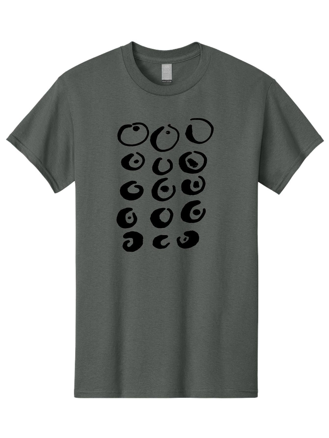 Yin-Yang-Symbols Men'S Graphic Tee, 100% Cotton, Comfortable Casual Summer Wear, Machine Washable, Black Comma Symbols, Punctuation Marks, Typography, Unique Designs, Creative Elements, Abstract Shapes, Visual Interest, -  Aaa510