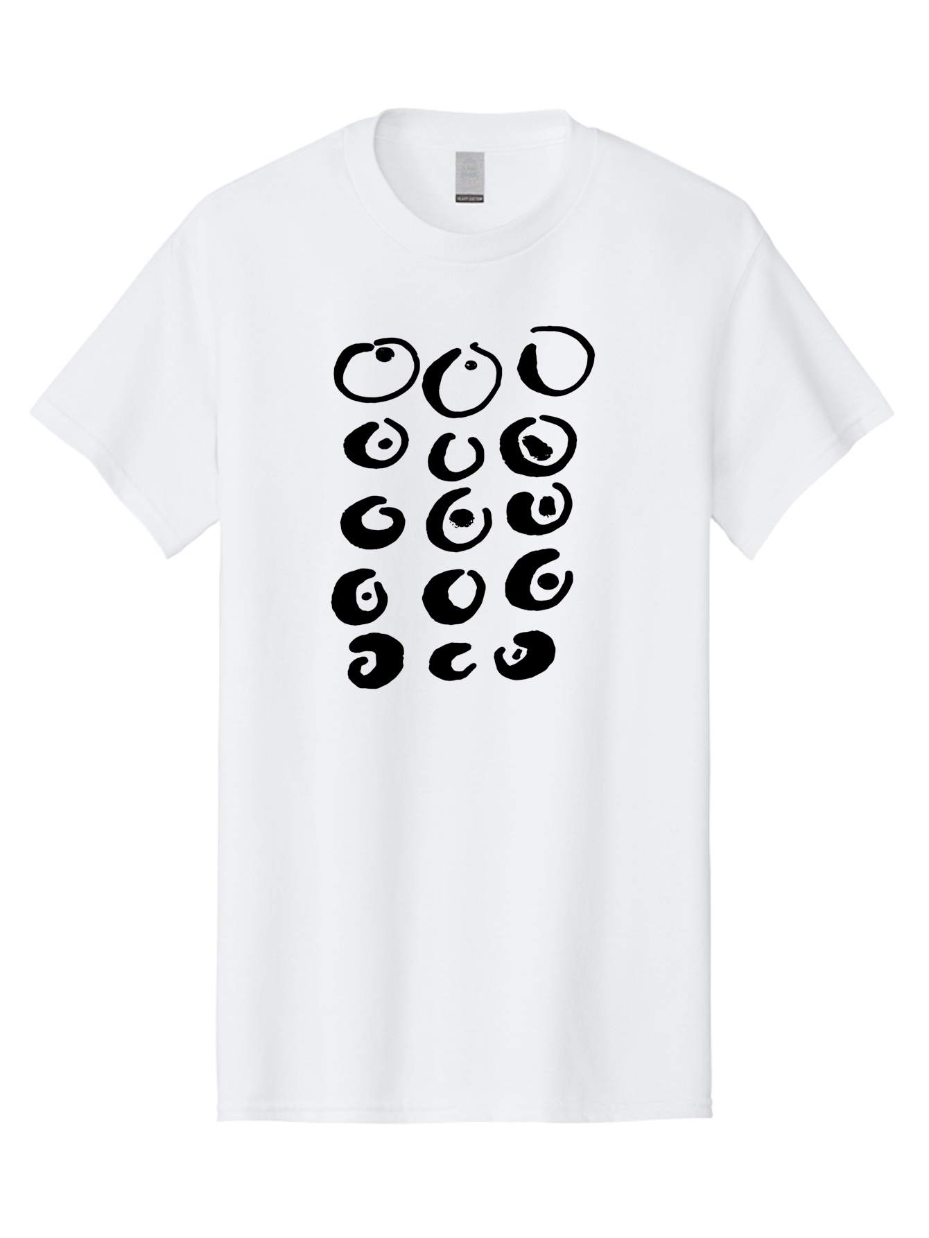 Yin-Yang-Symbols Men'S Graphic Tee, 100% Cotton, Comfortable Casual Summer Wear, Machine Washable, Black Comma Symbols, Punctuation Marks, Typography, Unique Designs, Creative Elements, Abstract Shapes, Visual Interest, -  Aaa510