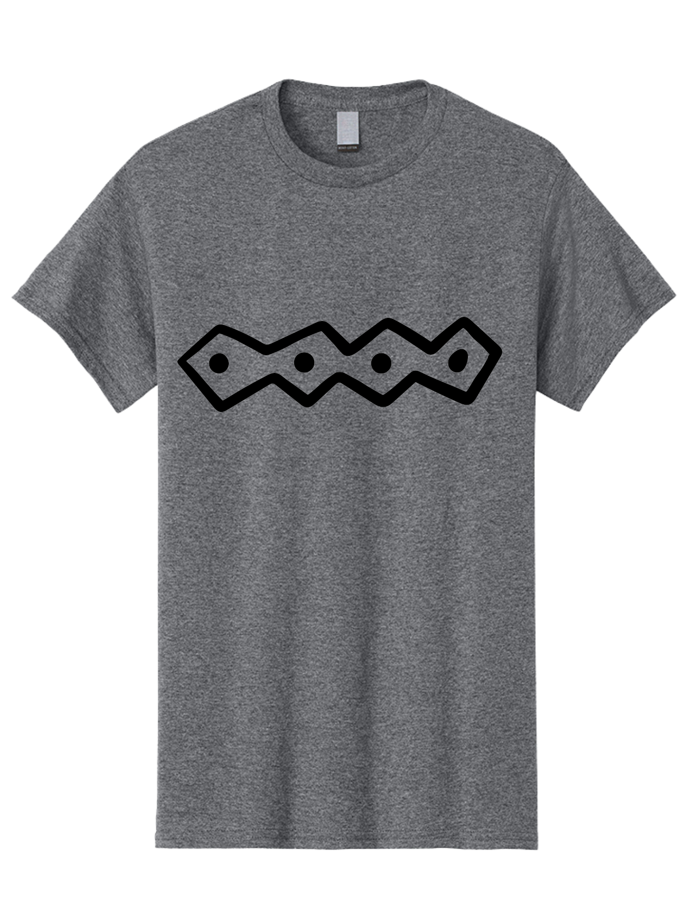 Zig-Zag-With-Dots Men'S Graphic Tee, 100% Cotton, Comfortable Casual Summer Wear, Machine Washable, Stylized Path, Wavy Line, Geometric Pattern, Minimalist Design, Simple Shapes, Abstract Art, Modern Graphic -  Aaa511