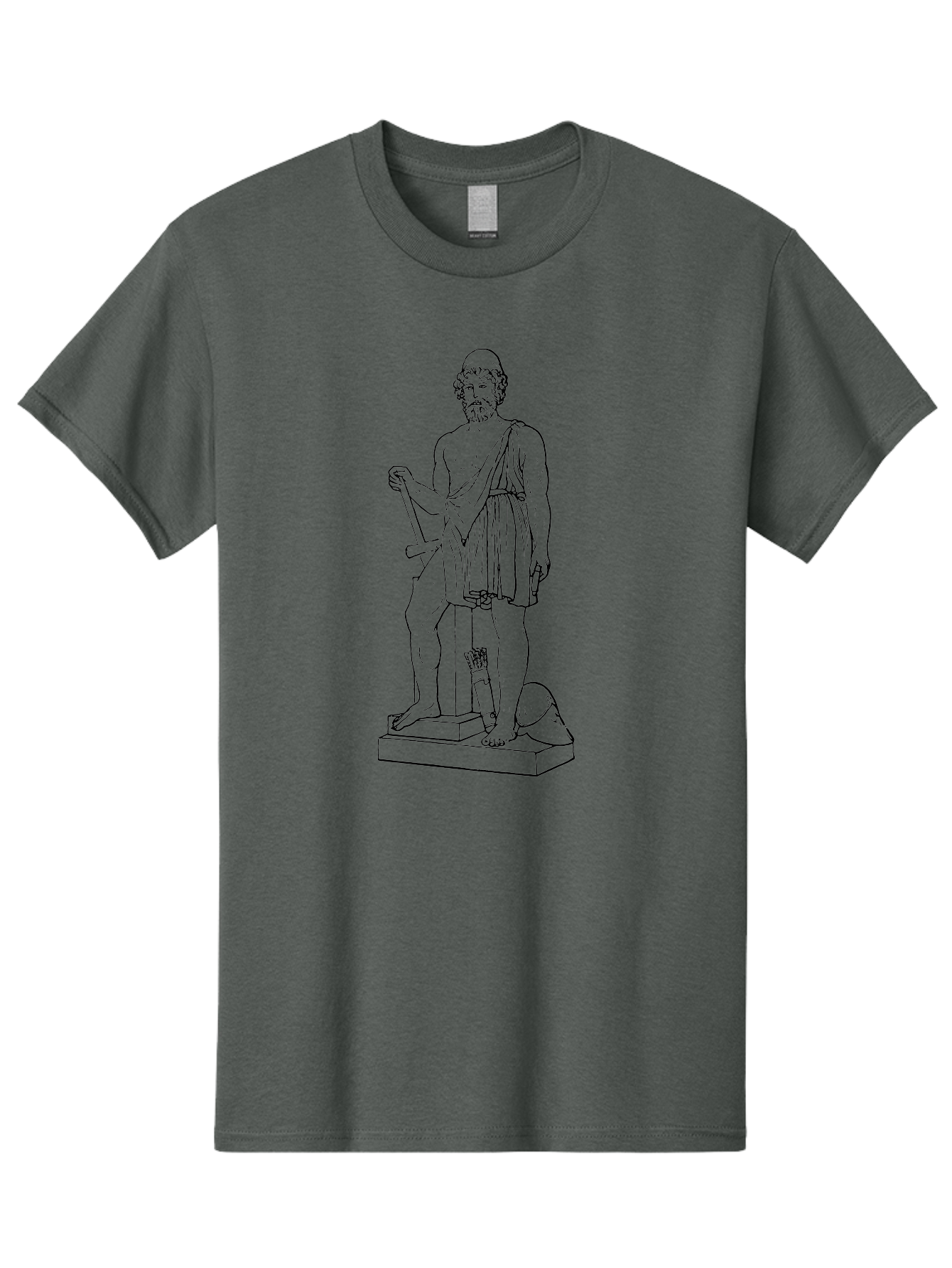 Ancient-Greek-Statue Men'S Graphic Tee, 100% Cotton, Comfortable Casual Summer Wear, Machine Washable, Ancient Greek Statue, Hippocrates Figure, Classical Art, Historical Landmark, Medical Heritage, Greek Physician, Symbolic Representation, -  Aaa512