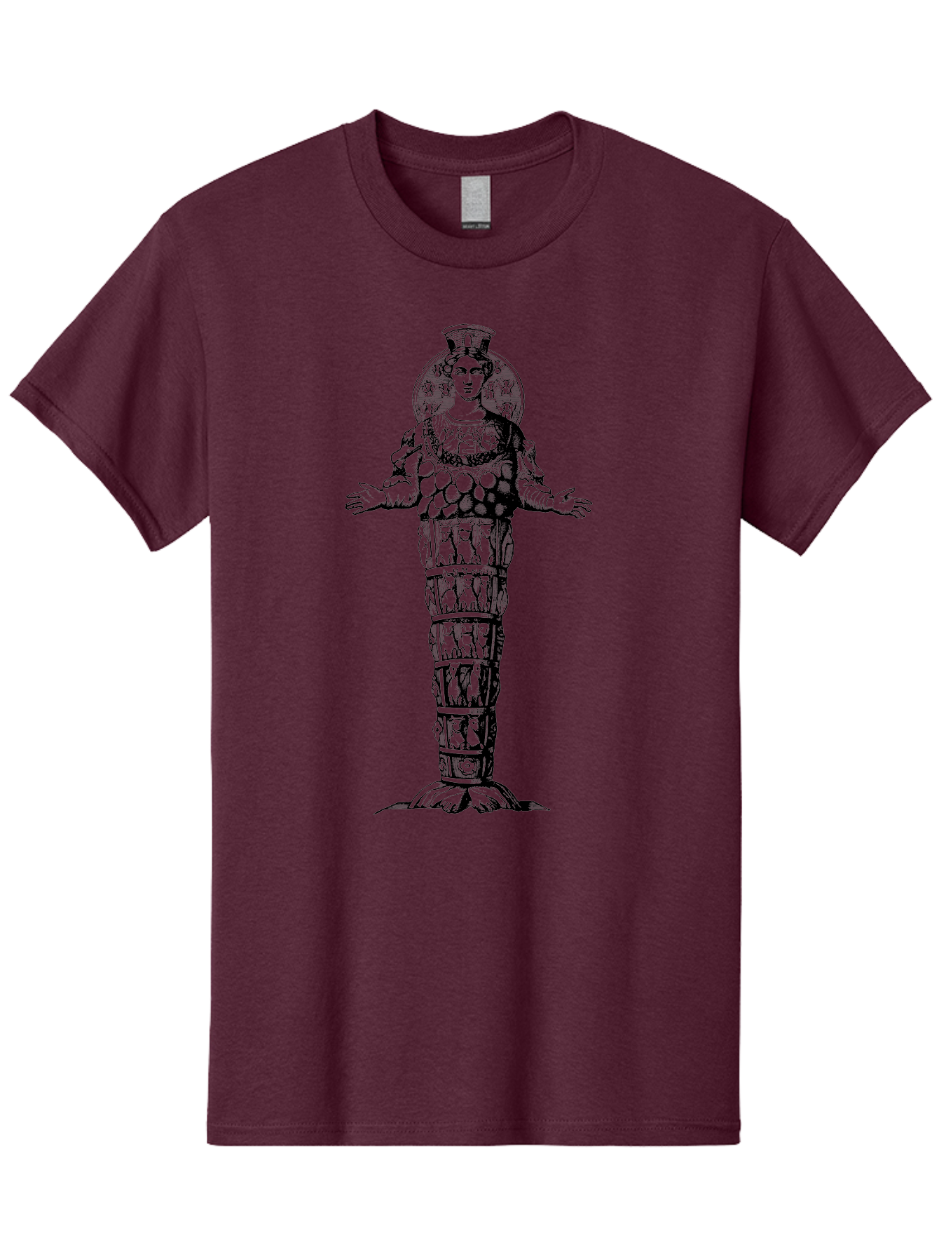 Artemis-Of-Ephesus Men'S Graphic Tee, 100% Cotton, Comfortable Casual Summer Wear, Machine Washable, Ancient Greek Goddess, Ephesian Artemis, Fertility Symbol, Multiple Breasts, Ornate Headdress, Mystical Aura, Historical Artifact, -  Aaa516