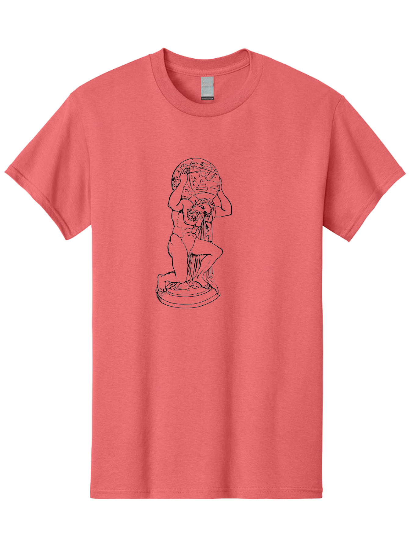 Atlas-Holding-Globe Men'S Graphic Tee, 100% Cotton, Comfortable Casual Summer Wear, Machine Washable, Statue Of Atlas, Greek Mythology, Holding The World, Classical Art, Mythological Figure, Ancient Greek Culture, Symbolic Representation -  Aaa519