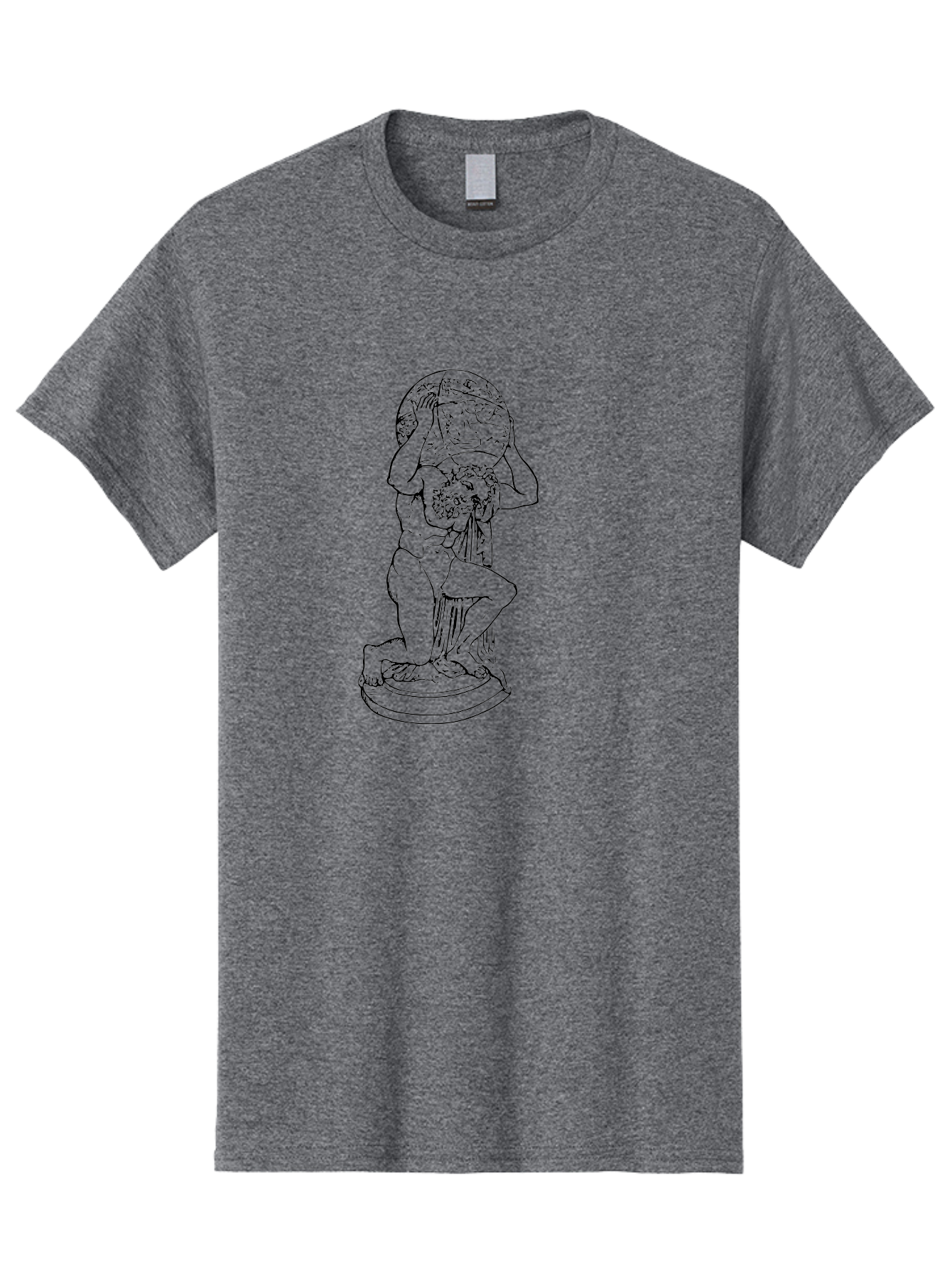 Atlas-Holding-Globe Men'S Graphic Tee, 100% Cotton, Comfortable Casual Summer Wear, Machine Washable, Statue Of Atlas, Greek Mythology, Holding The World, Classical Art, Mythological Figure, Ancient Greek Culture, Symbolic Representation -  Aaa519