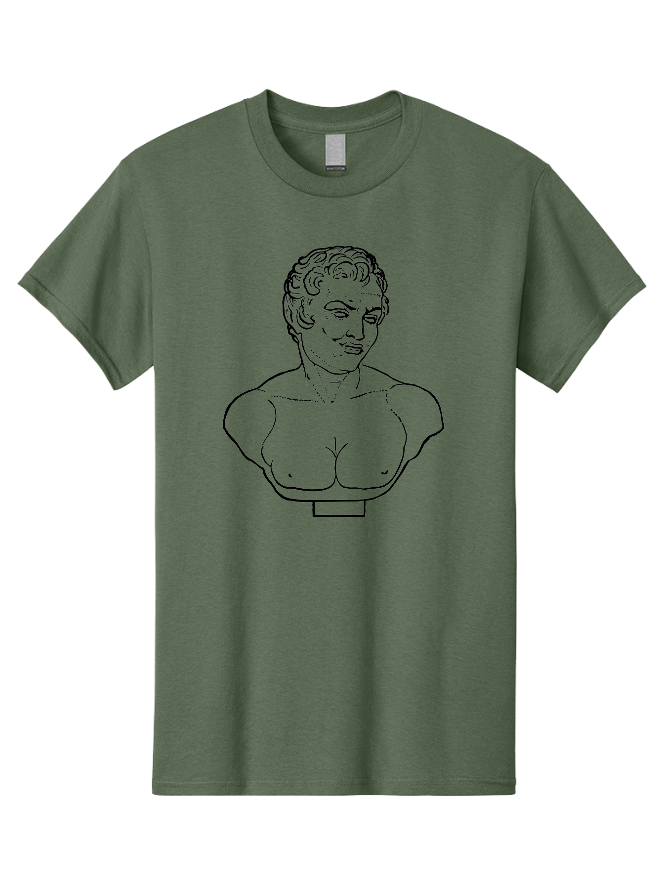 Bust-Of-Person Men'S Graphic Tee, 100% Cotton, Comfortable Casual Summer Wear, Machine Washable, Classical Bust, Stone Statue, Artwork, Illustration, Outline Art, Figure Sculpture, Classical Art, Artistic Drawing, Sketch Portrait -  Aaa522