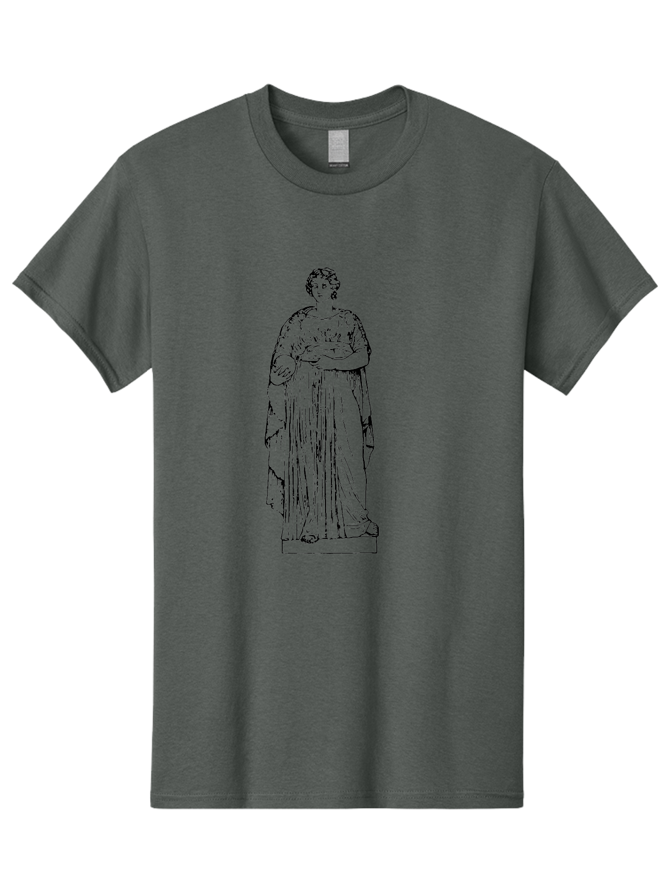 Classical-Statue-1 Men'S Graphic Tee, 100% Cotton, Comfortable Casual Summer Wear, Machine Washable, Classical Greek Statue, Woman In Toga, Flowing Robes, Elegant Lines, Draped Clothing, Serene Expression, Artistic Rendering, -  Aaa525