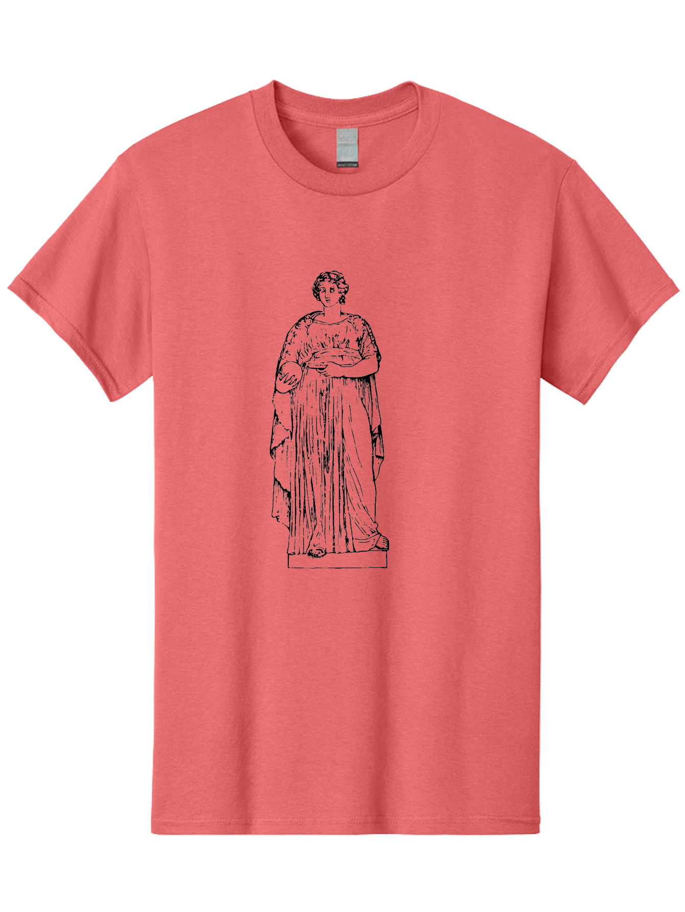 Classical-Statue-1 Men'S Graphic Tee, 100% Cotton, Comfortable Casual Summer Wear, Machine Washable, Classical Greek Statue, Woman In Toga, Flowing Robes, Elegant Lines, Draped Clothing, Serene Expression, Artistic Rendering, -  Aaa525