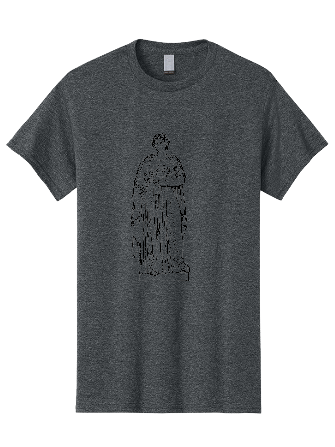 Classical-Statue-1 Men'S Graphic Tee, 100% Cotton, Comfortable Casual Summer Wear, Machine Washable, Classical Greek Statue, Woman In Toga, Flowing Robes, Elegant Lines, Draped Clothing, Serene Expression, Artistic Rendering, -  Aaa525