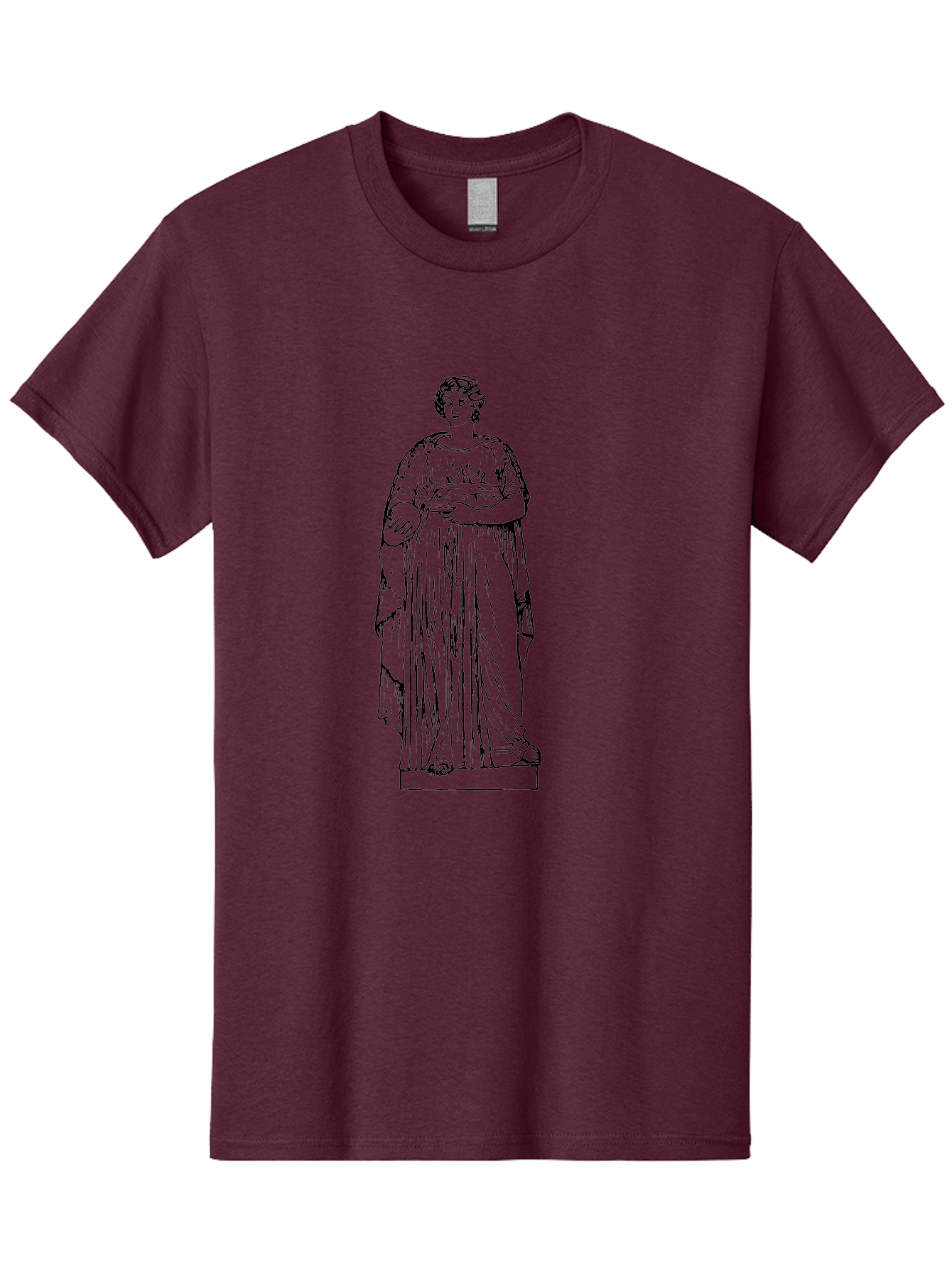 Classical-Statue-1 Men'S Graphic Tee, 100% Cotton, Comfortable Casual Summer Wear, Machine Washable, Classical Greek Statue, Woman In Toga, Flowing Robes, Elegant Lines, Draped Clothing, Serene Expression, Artistic Rendering, -  Aaa525