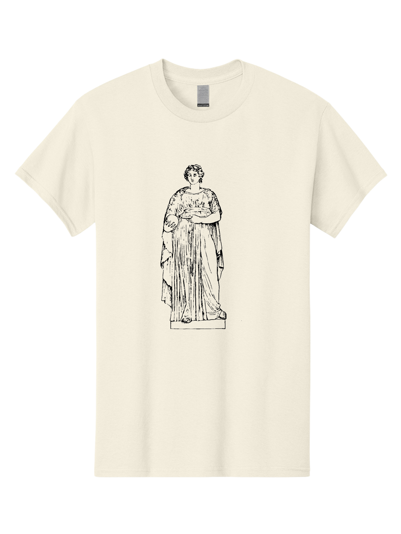 Classical-Statue-1 Men'S Graphic Tee, 100% Cotton, Comfortable Casual Summer Wear, Machine Washable, Classical Greek Statue, Woman In Toga, Flowing Robes, Elegant Lines, Draped Clothing, Serene Expression, Artistic Rendering, -  Aaa525