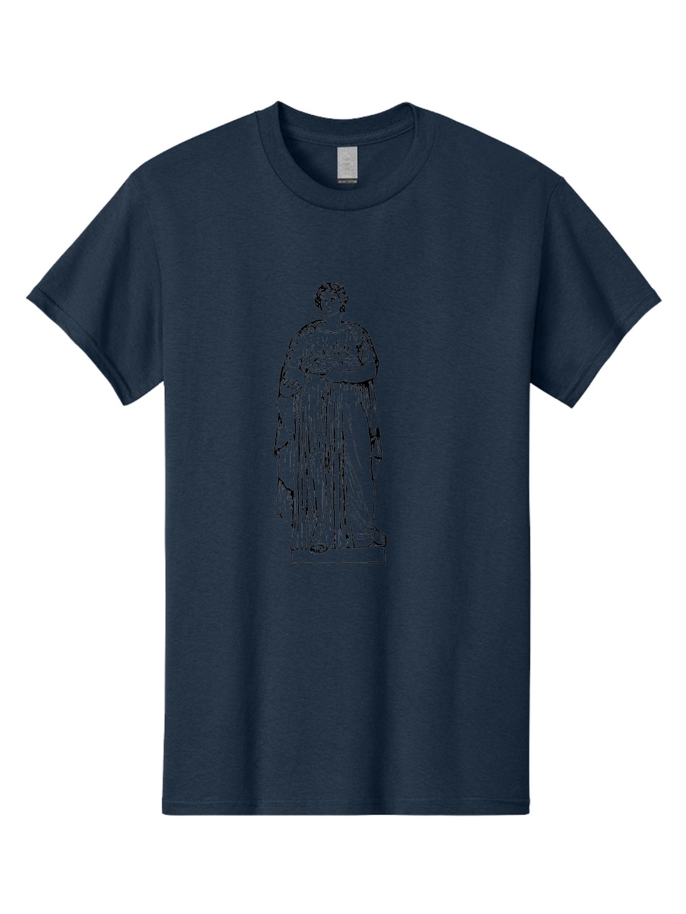 Classical-Statue-1 Men'S Graphic Tee, 100% Cotton, Comfortable Casual Summer Wear, Machine Washable, Classical Greek Statue, Woman In Toga, Flowing Robes, Elegant Lines, Draped Clothing, Serene Expression, Artistic Rendering, -  Aaa525