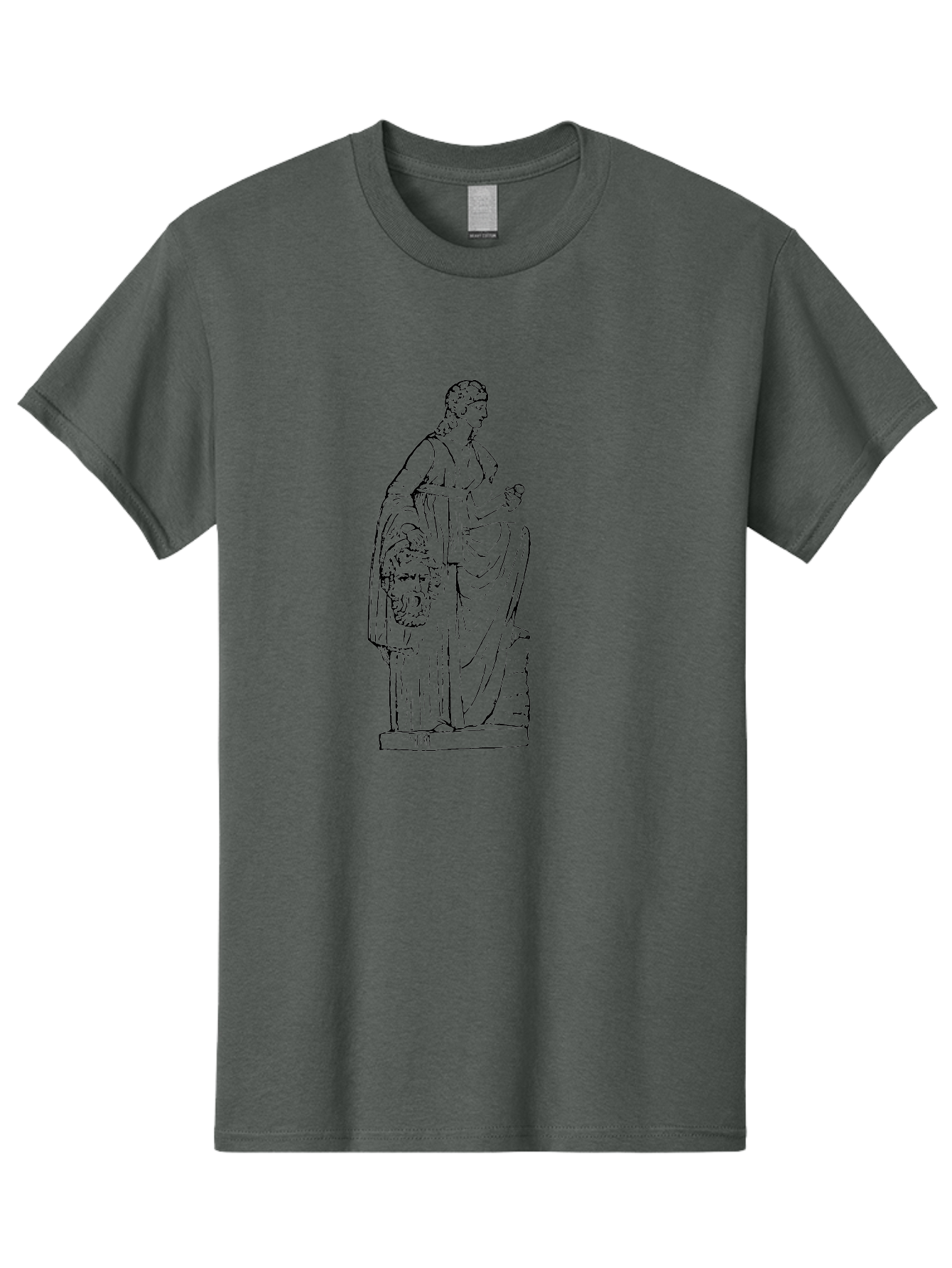 Classical-Statue Men'S Graphic Tee, 100% Cotton, Comfortable Casual Summer Wear, Machine Washable, Ancient Greek Statue, Classical Art, Female Figure, Flowing Robes, Ornate Details, Mythological Theme, Historical Significance, -  Aaa526