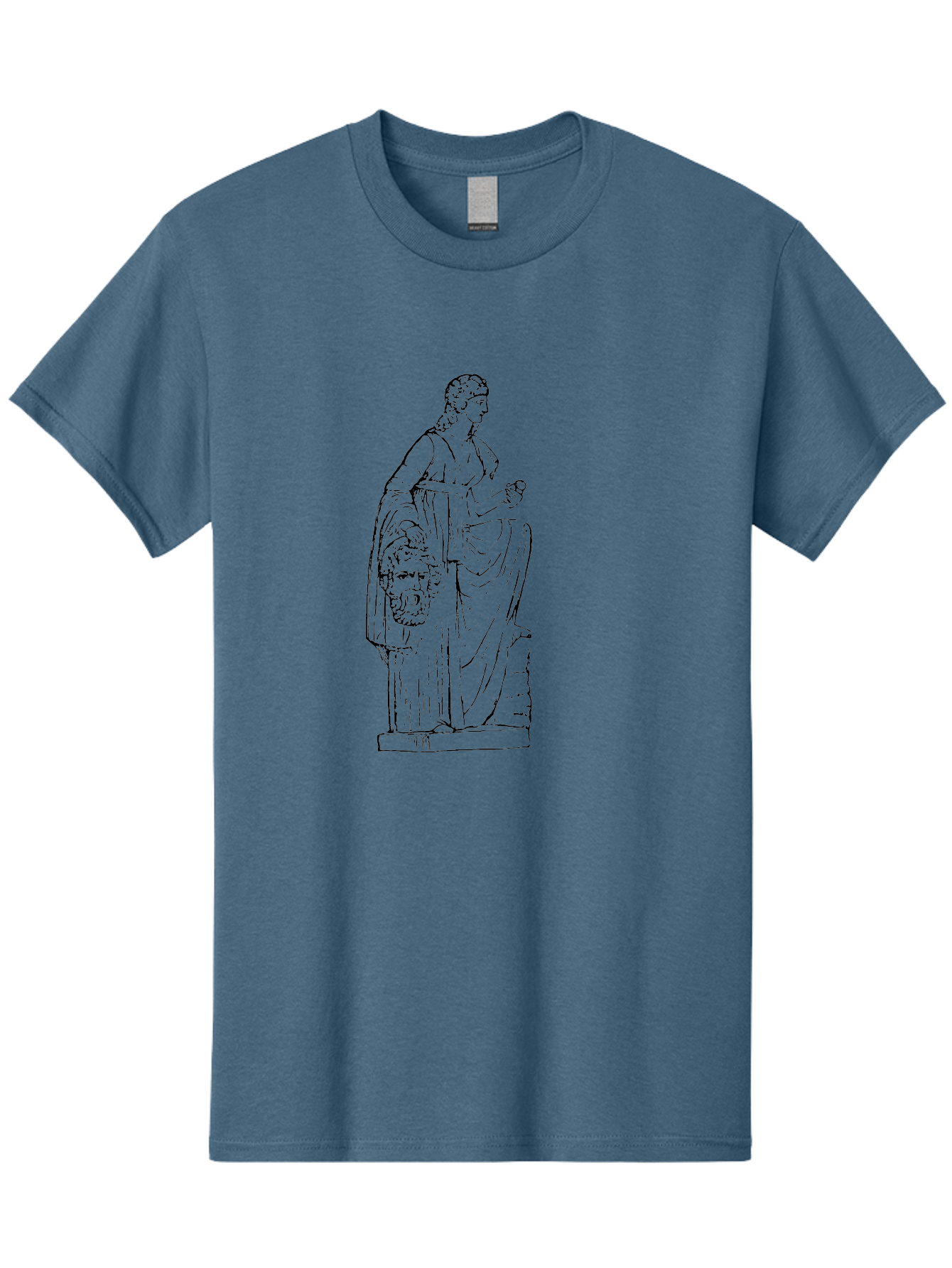 Classical-Statue Men'S Graphic Tee, 100% Cotton, Comfortable Casual Summer Wear, Machine Washable, Ancient Greek Statue, Classical Art, Female Figure, Flowing Robes, Ornate Details, Mythological Theme, Historical Significance, -  Aaa526