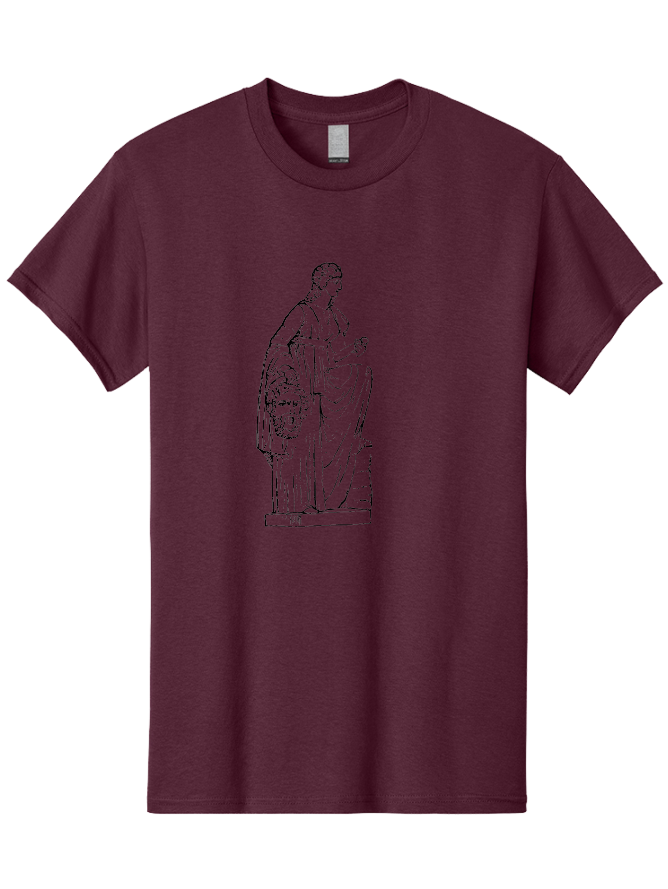 Classical-Statue Men'S Graphic Tee, 100% Cotton, Comfortable Casual Summer Wear, Machine Washable, Ancient Greek Statue, Classical Art, Female Figure, Flowing Robes, Ornate Details, Mythological Theme, Historical Significance, -  Aaa526