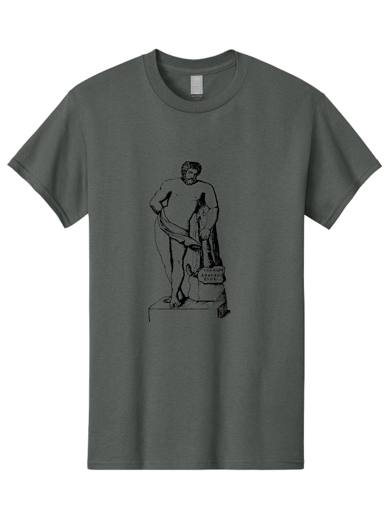 Diogenes Men'S Graphic Tee, 100% Cotton, Comfortable Casual Summer Wear, Machine Washable, Classical Statue, Ancient Greek Art, Marble Sculpture, Nude Male Figure, Patre Et Matre, Historical Landmark, Cultural Heritage, -  Aaa530