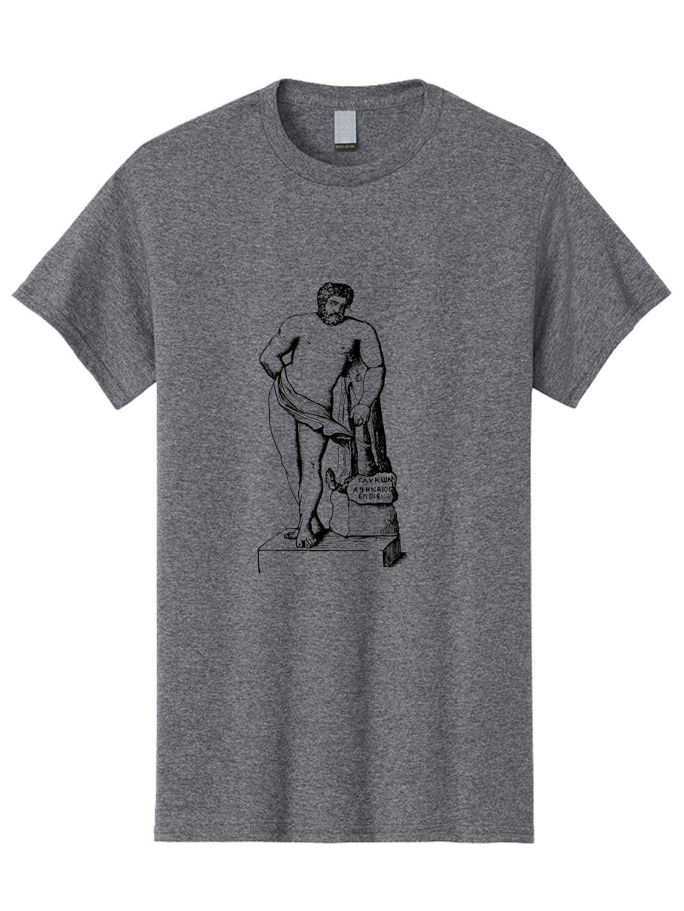 Diogenes Men'S Graphic Tee, 100% Cotton, Comfortable Casual Summer Wear, Machine Washable, Classical Statue, Ancient Greek Art, Marble Sculpture, Nude Male Figure, Patre Et Matre, Historical Landmark, Cultural Heritage, -  Aaa530