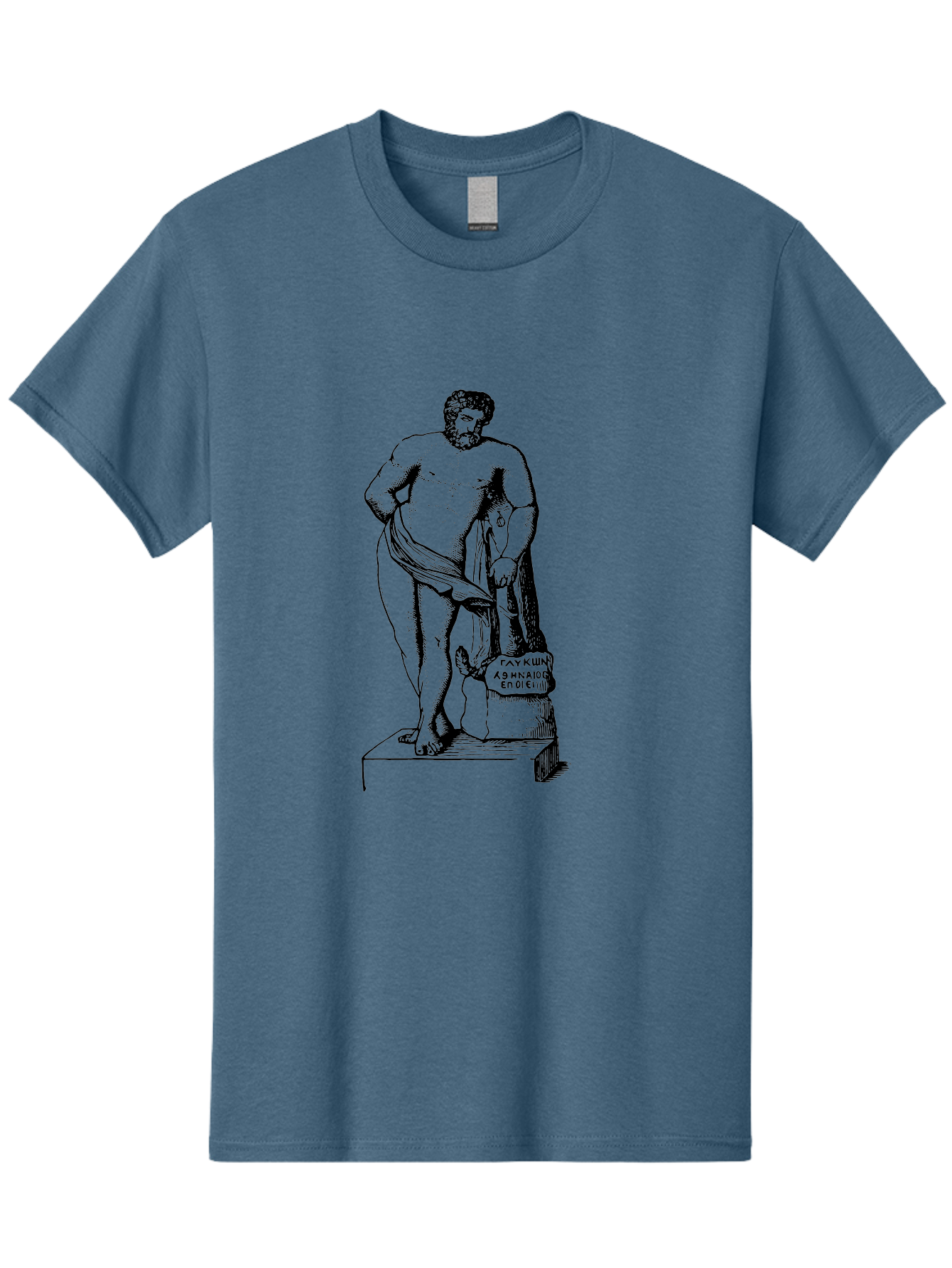 Diogenes Men'S Graphic Tee, 100% Cotton, Comfortable Casual Summer Wear, Machine Washable, Classical Statue, Ancient Greek Art, Marble Sculpture, Nude Male Figure, Patre Et Matre, Historical Landmark, Cultural Heritage, -  Aaa530