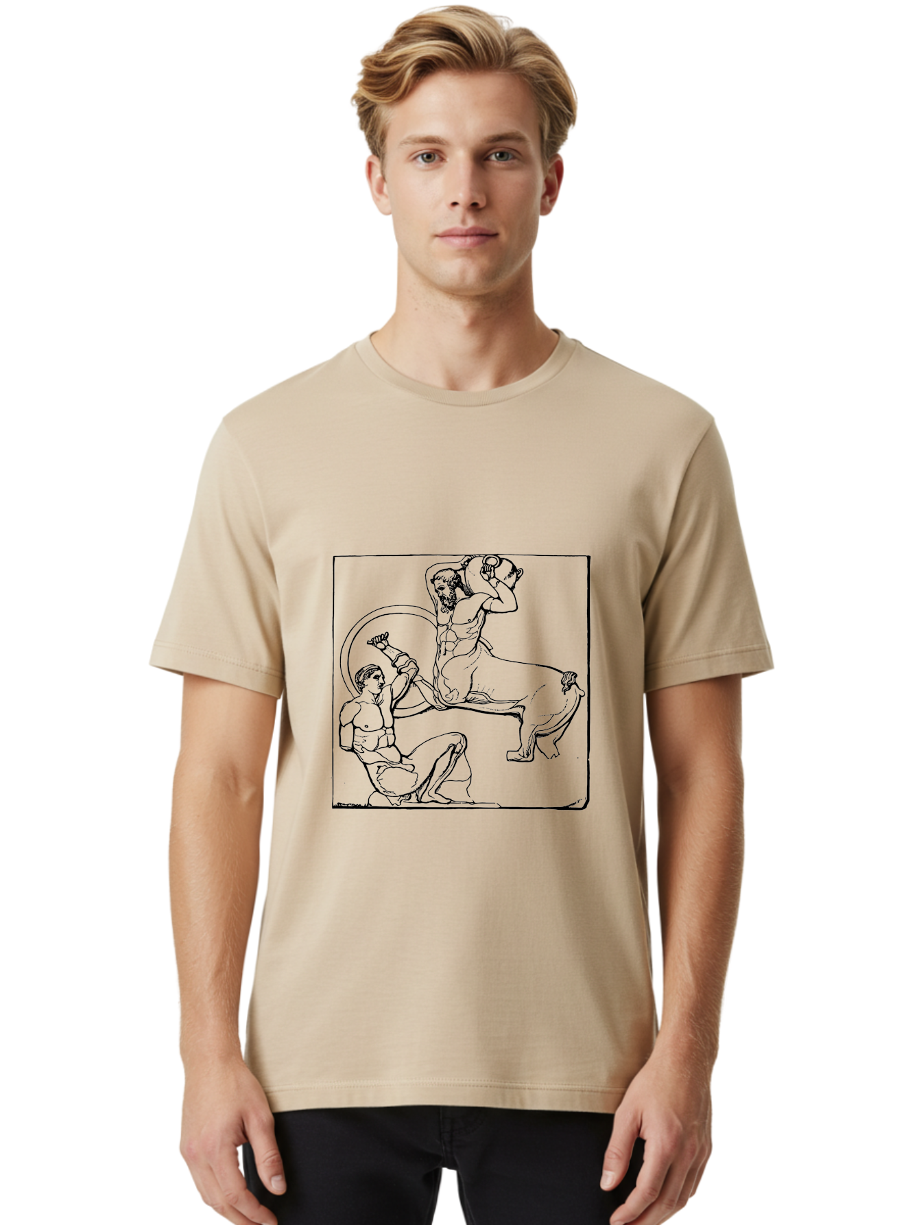 Europa-And-The-Bull Men'S Graphic Tee, 100% Cotton, Comfortable Casual Summer Wear, Machine Washable, Classical Mythology, Ancient Greece, Mythological Creature, Europa Abduction, Bull Transformation, Greek Legend, Mythical Art, -  Aaa532