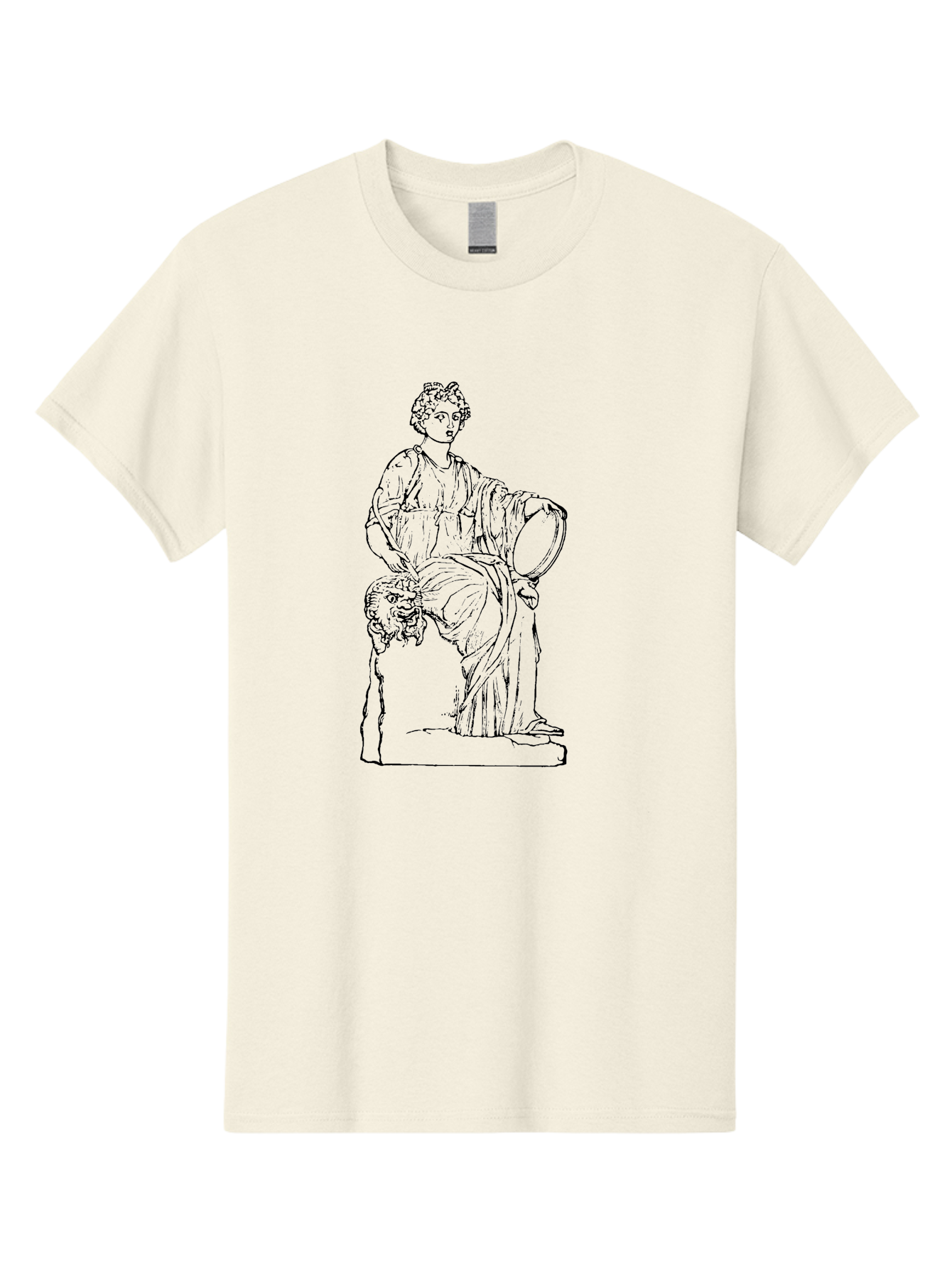 Greco-Statue Men'S Graphic Tee, 100% Cotton, Comfortable Casual Summer Wear, Machine Washable, Statue Of A Goddess, Classical Art, Ancient Greek, Roman Mythology, Mythical Figure, Feminine Power, Elegant Drapery, Minimalist Line Art, -  Aaa537