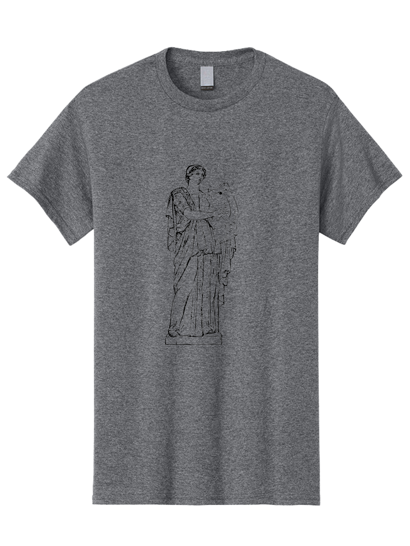 Greek-Statue Men'S Graphic Tee, 100% Cotton, Comfortable Casual Summer Wear, Machine Washable, Clio, Muse Of History, Ancient Greek Mythology, Historical Figure, Female Statue, Classical Art, Sculpture, Historical Significance, -  Aaa540