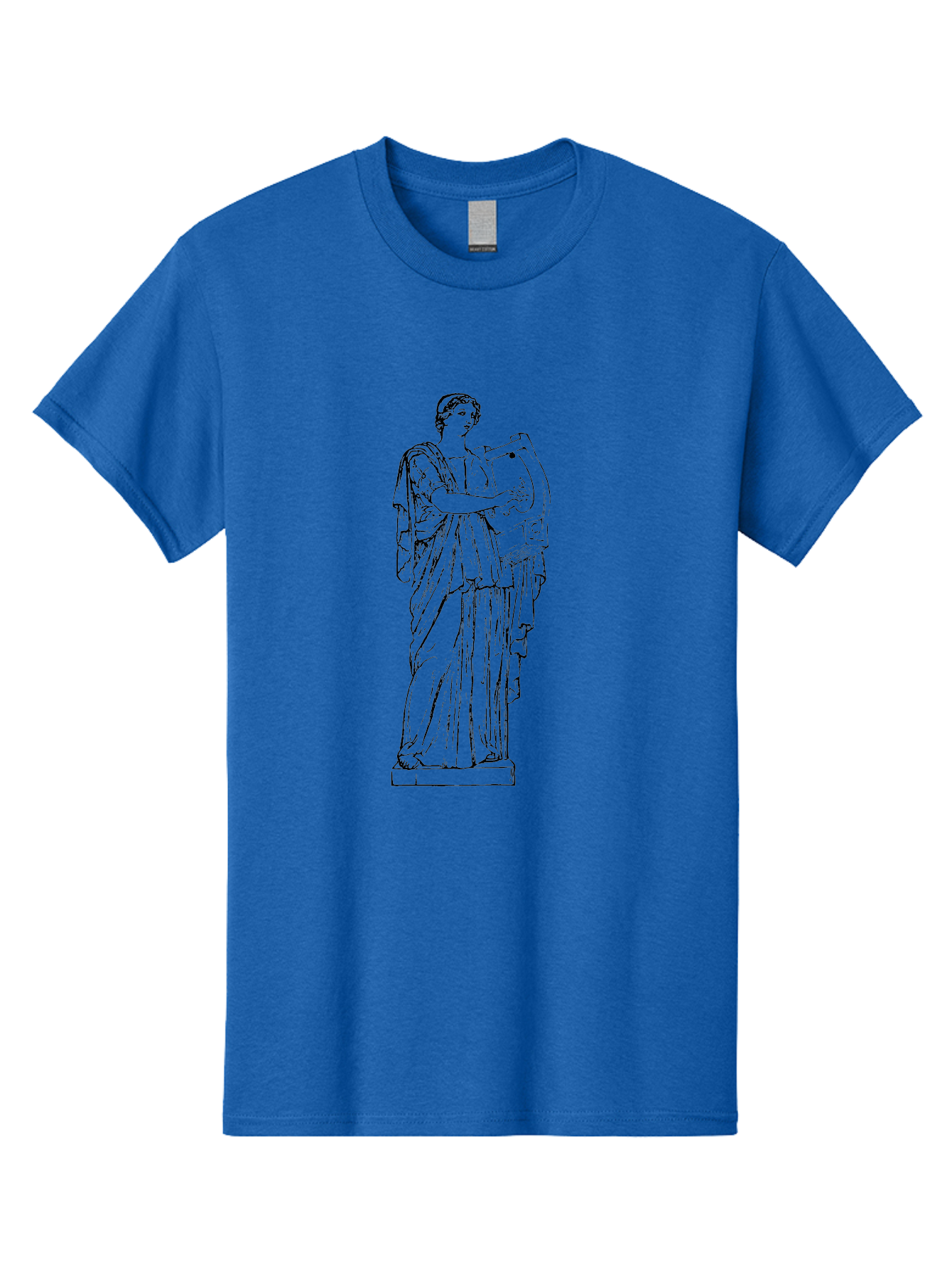 Greek-Statue Men'S Graphic Tee, 100% Cotton, Comfortable Casual Summer Wear, Machine Washable, Clio, Muse Of History, Ancient Greek Mythology, Historical Figure, Female Statue, Classical Art, Sculpture, Historical Significance, -  Aaa540
