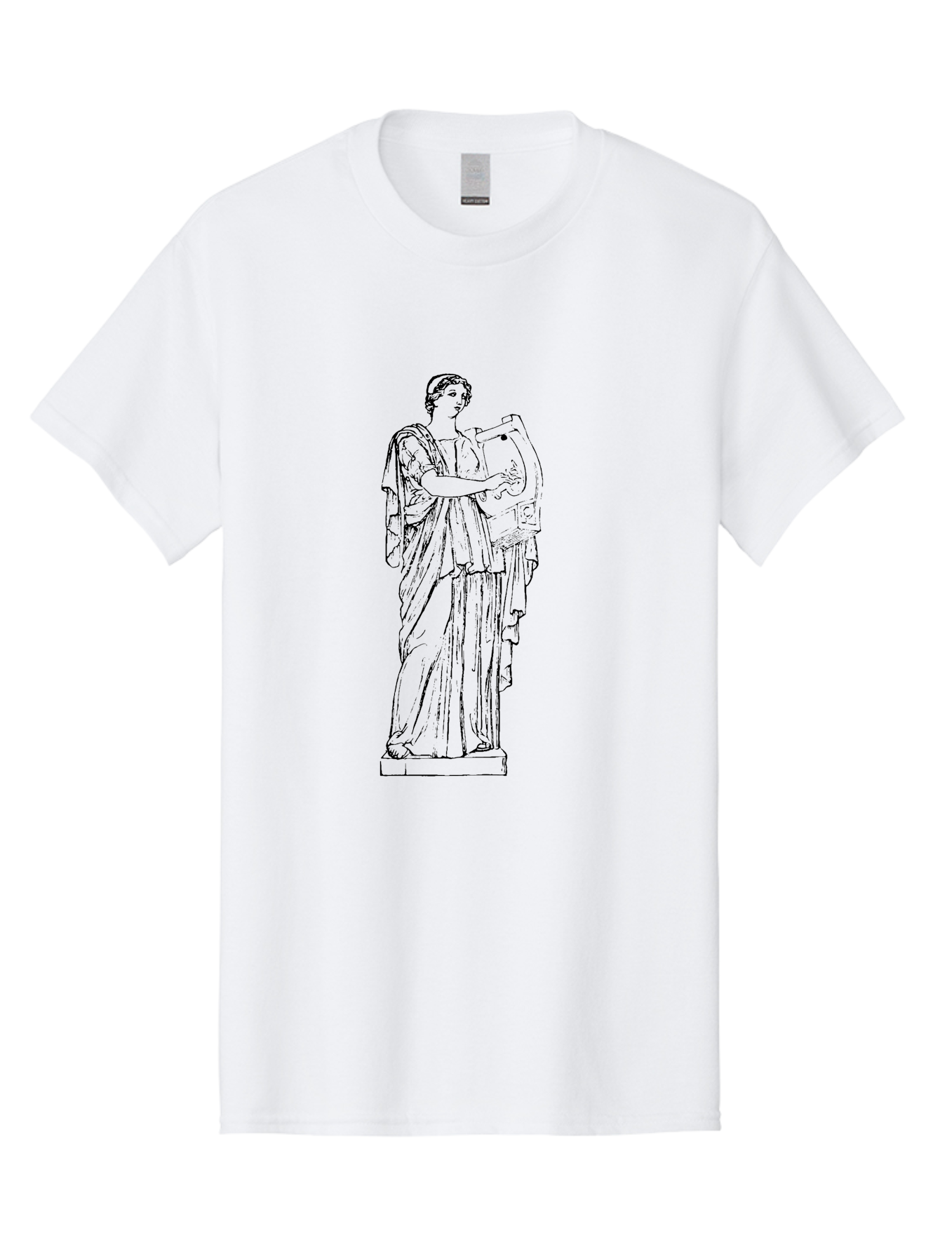 Greek-Statue Men'S Graphic Tee, 100% Cotton, Comfortable Casual Summer Wear, Machine Washable, Clio, Muse Of History, Ancient Greek Mythology, Historical Figure, Female Statue, Classical Art, Sculpture, Historical Significance, -  Aaa540