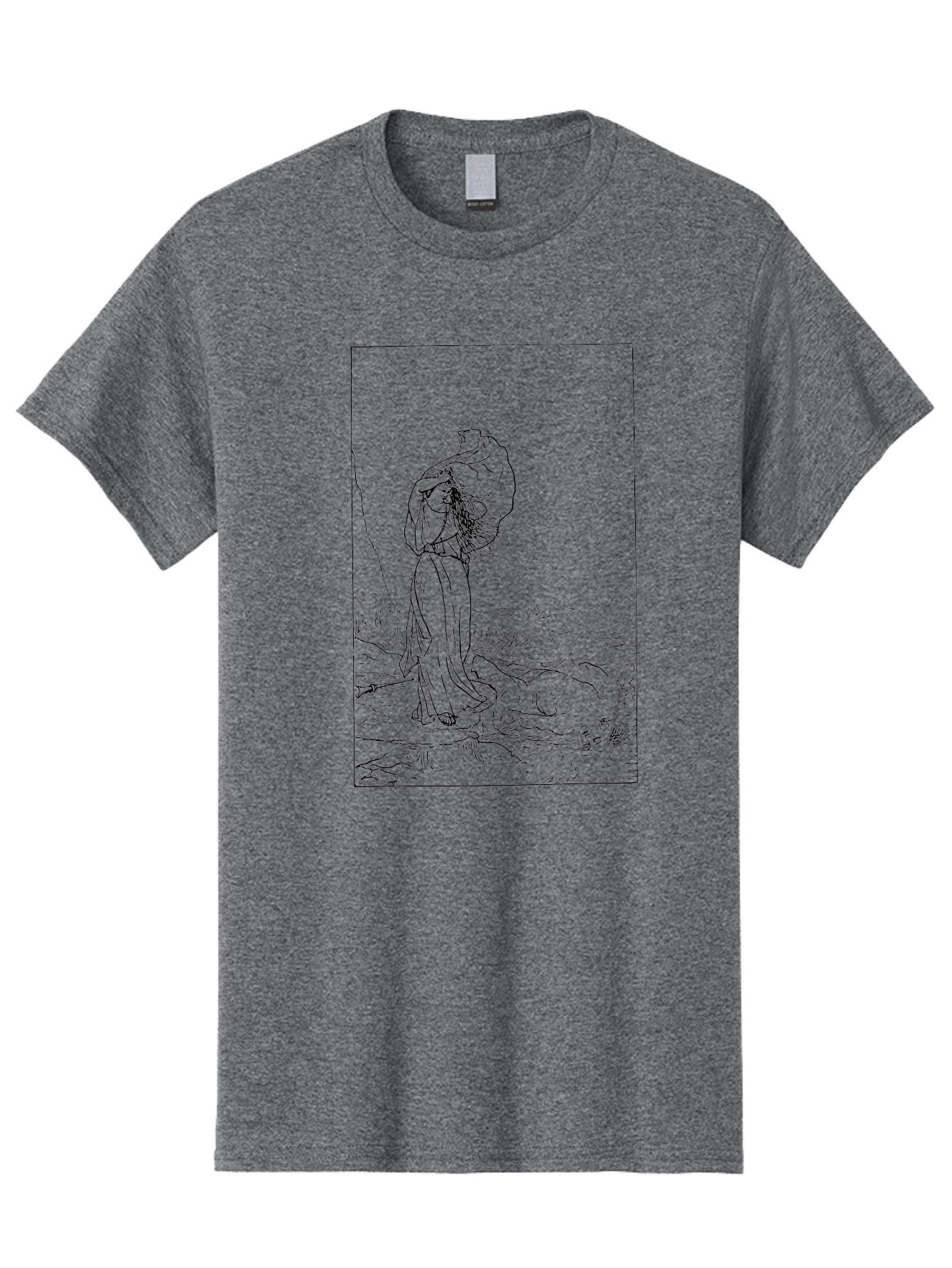 Man-With-Bundle Men'S Graphic Tee, 100% Cotton, Comfortable Casual Summer Wear, Machine Washable, Man With Fishing Net, Fishing Industry, Traditional Fishing Methods, Serene Landscape, Peaceful Atmosphere, Outdoor Scenery, Rustic Charm -  Aaa549