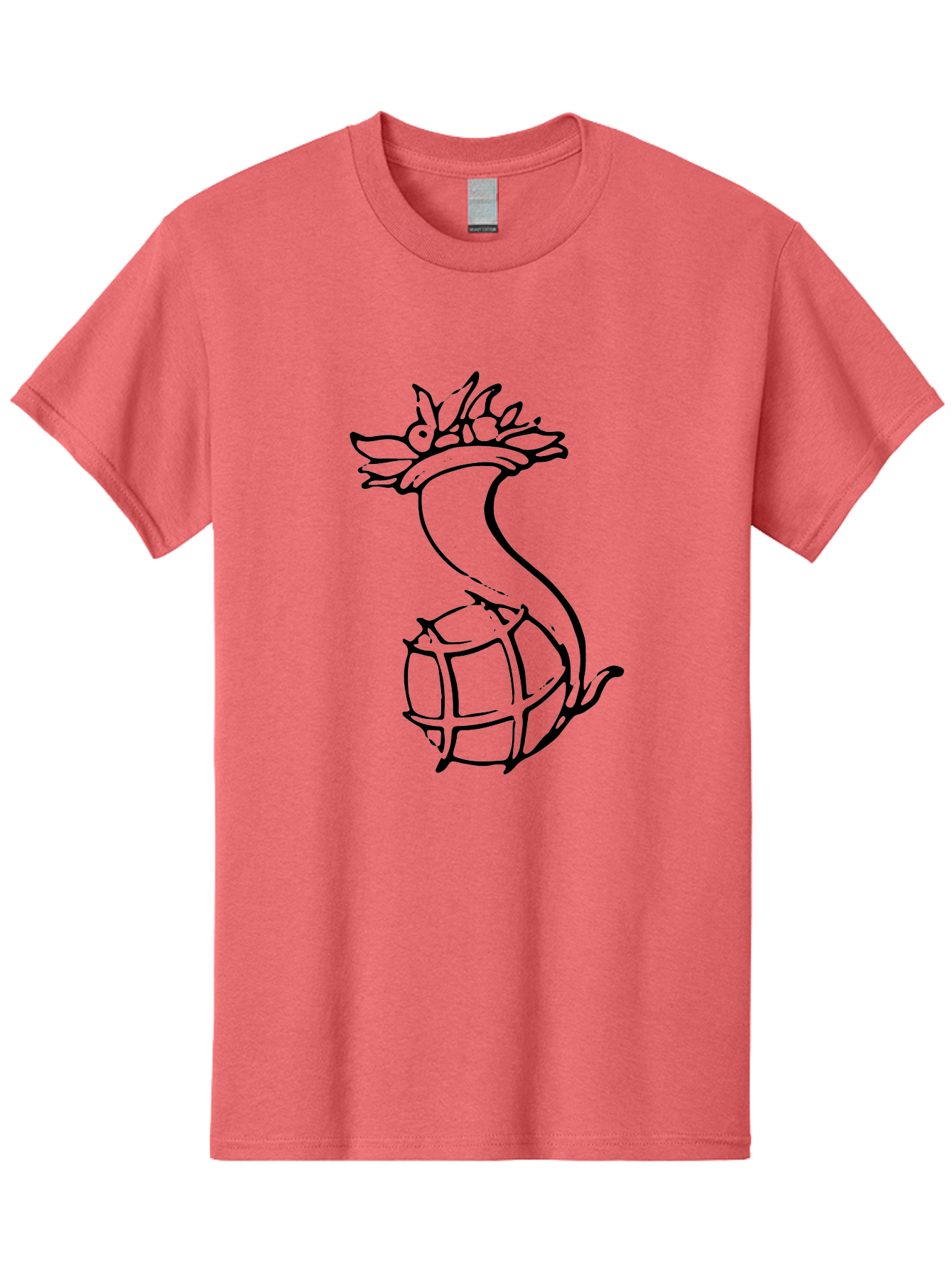 Pineapple-Grenade Men'S Graphic Tee, 100% Cotton, Comfortable Casual Summer Wear, Machine Washable, Pineapple Grenade, Cartoon Illustration, Simple Line Art, Fruit And Warfare, Humorous Design, Playful Twist, Comical Art -  Aaa556