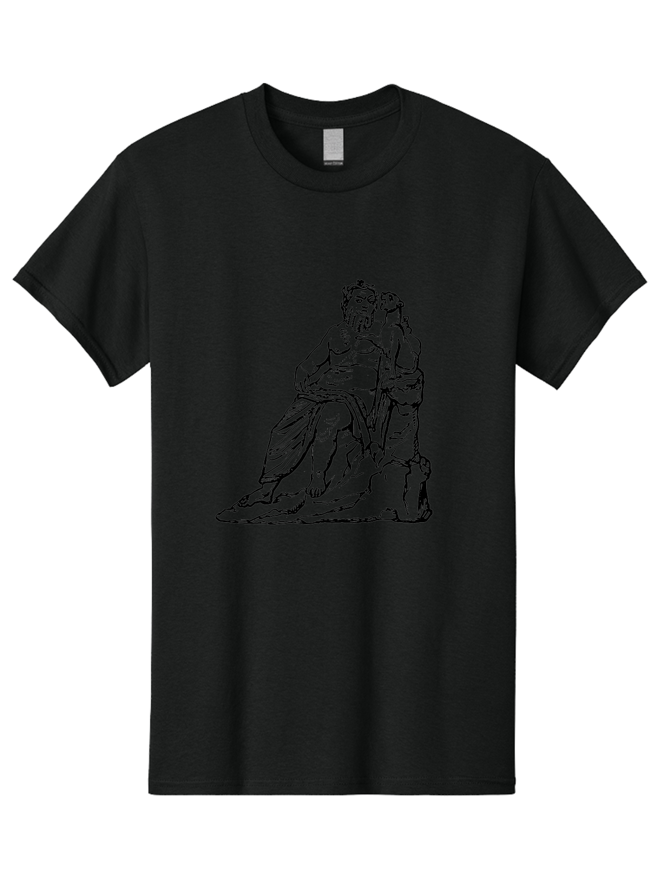 Socrates-And-Young-Man Men'S Graphic Tee, 100% Cotton, Comfortable Casual Summer Wear, Machine Washable, Socrates, Philosopher, Ancient Greek, Classical Art, Black And White Illustration, Socratic Method, Wisdom, Bearded Man, -  Aaa562