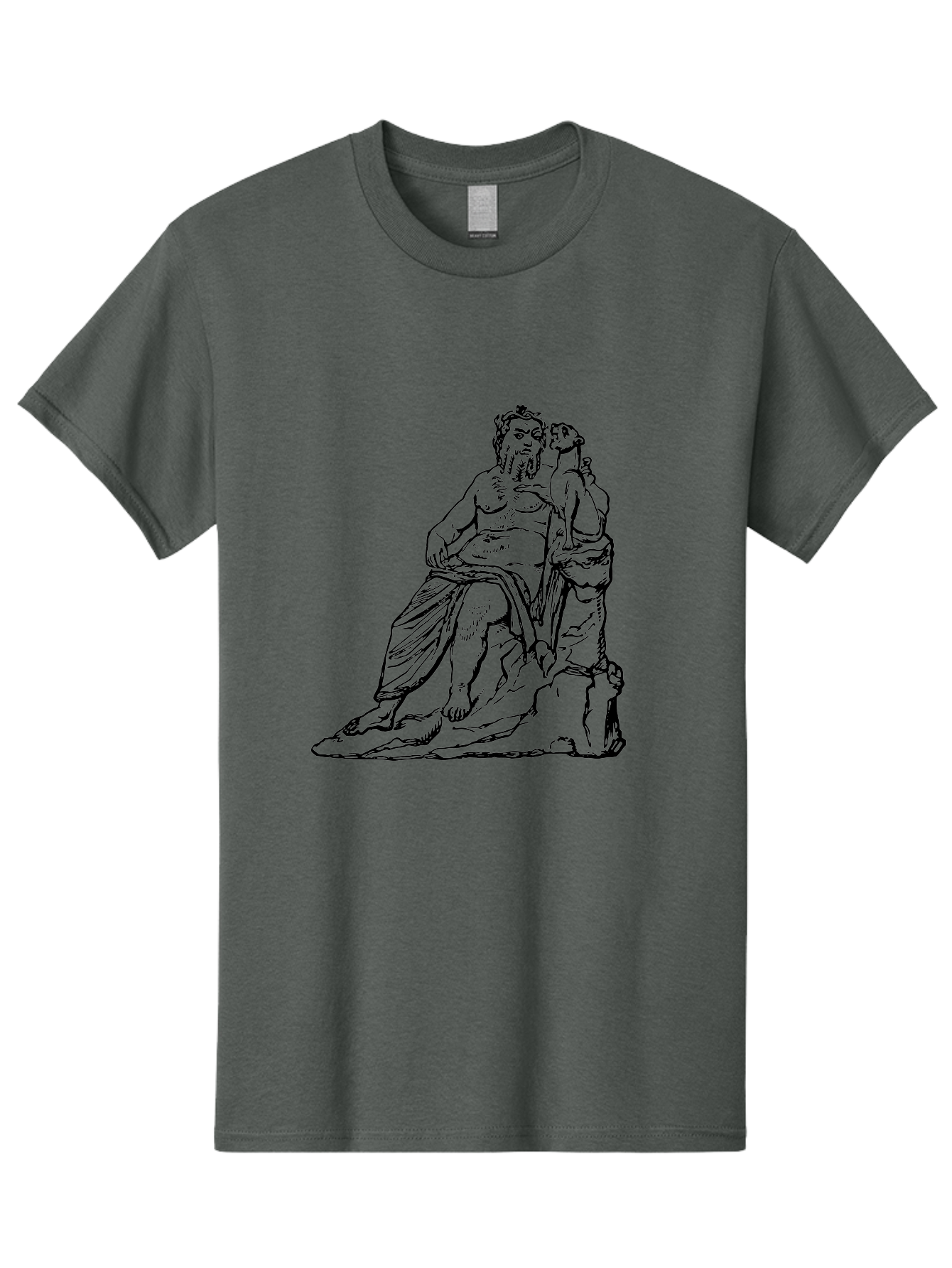 Socrates-And-Young-Man Men'S Graphic Tee, 100% Cotton, Comfortable Casual Summer Wear, Machine Washable, Socrates, Philosopher, Ancient Greek, Classical Art, Black And White Illustration, Socratic Method, Wisdom, Bearded Man, -  Aaa562