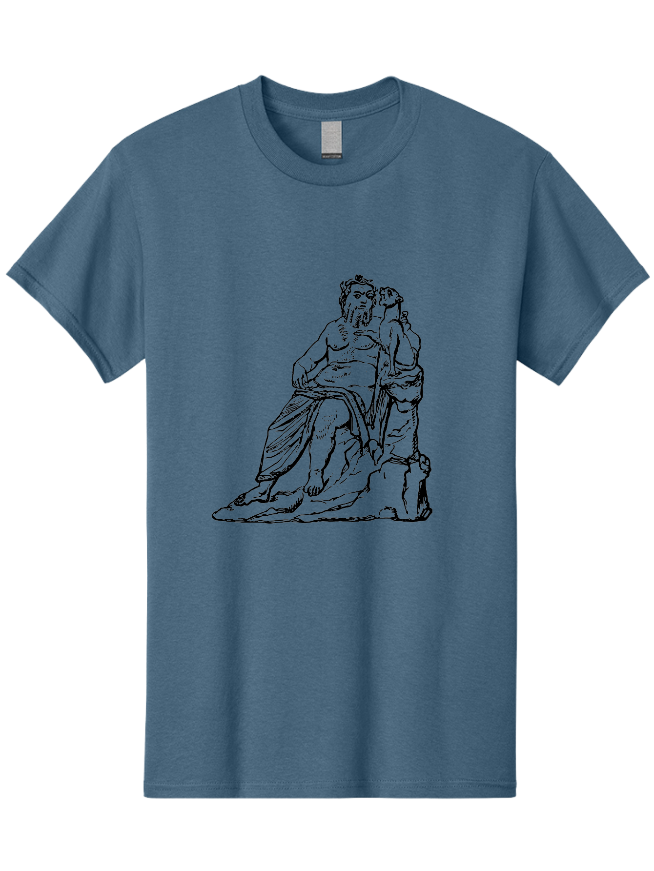 Socrates-And-Young-Man Men'S Graphic Tee, 100% Cotton, Comfortable Casual Summer Wear, Machine Washable, Socrates, Philosopher, Ancient Greek, Classical Art, Black And White Illustration, Socratic Method, Wisdom, Bearded Man, -  Aaa562