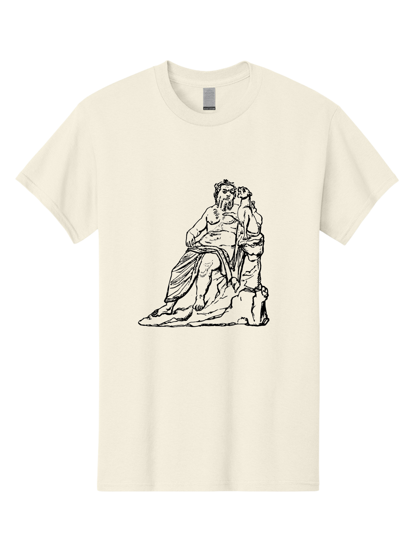 Socrates-And-Young-Man Men'S Graphic Tee, 100% Cotton, Comfortable Casual Summer Wear, Machine Washable, Socrates, Philosopher, Ancient Greek, Classical Art, Black And White Illustration, Socratic Method, Wisdom, Bearded Man, -  Aaa562