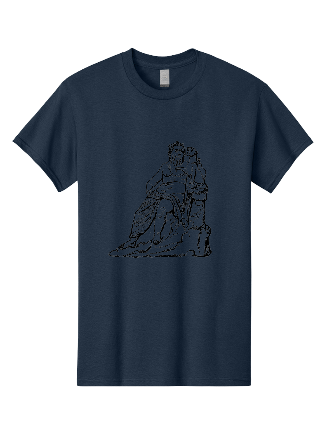 Socrates-And-Young-Man Men'S Graphic Tee, 100% Cotton, Comfortable Casual Summer Wear, Machine Washable, Socrates, Philosopher, Ancient Greek, Classical Art, Black And White Illustration, Socratic Method, Wisdom, Bearded Man, -  Aaa562