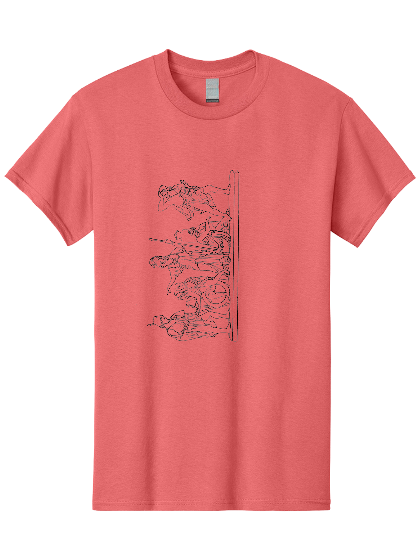 Soldiers-On-Horseback Men'S Graphic Tee, 100% Cotton, Comfortable Casual Summer Wear, Machine Washable, Soldiers Climbing Pole, Military Illustration, Line Art, Action Scene, Dynamic Movement, Historical Battle, Patriotic Artwork, -  Aaa564