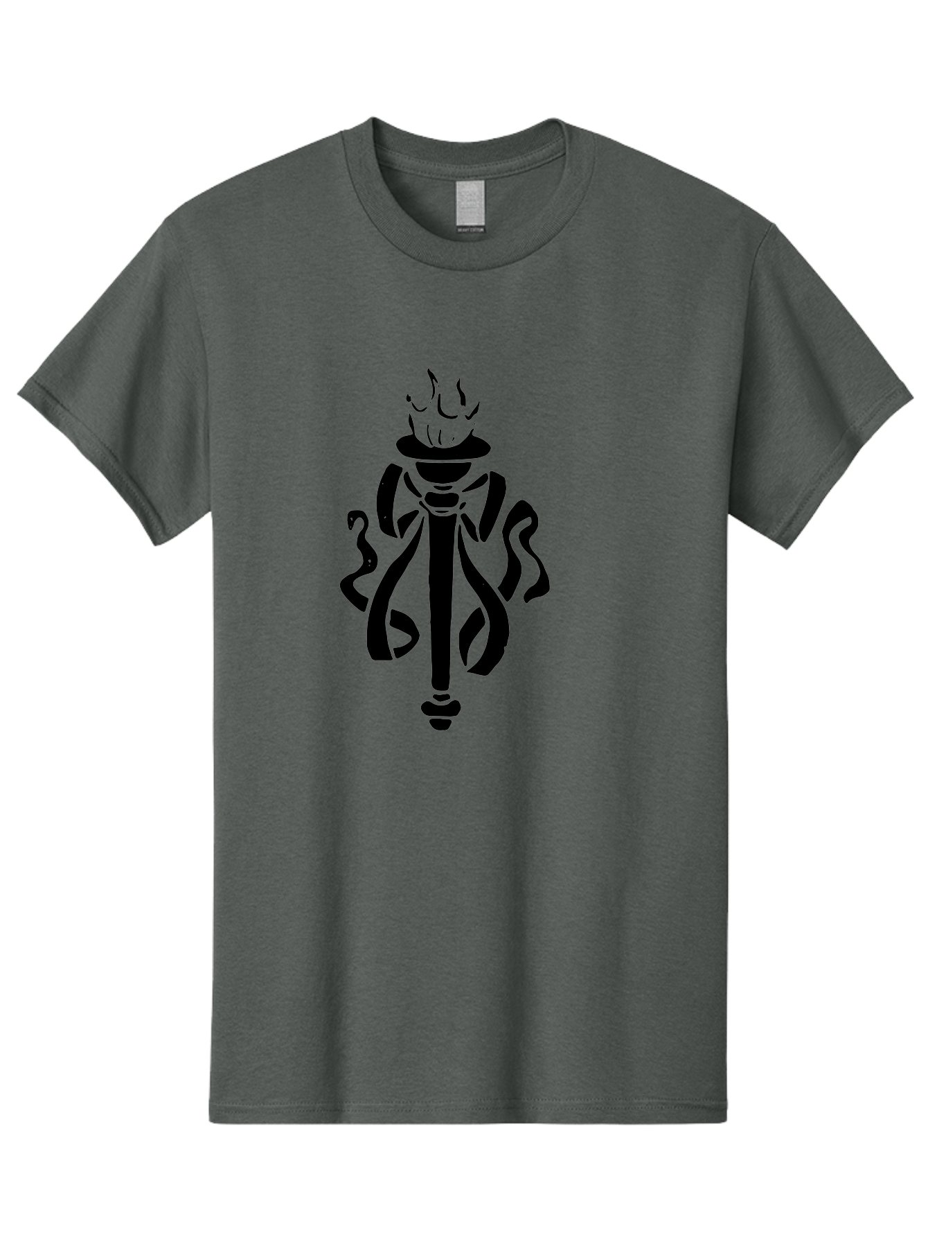 Torch Men'S Graphic Tee, 100% Cotton, Comfortable Casual Summer Wear, Machine Washable, Torch With Flame, Abstract Art, Stylized Design, Freedom Symbol, Liberty Torch, Olympic Torch, Fire Symbol, Artistic Expression, Symbolic Imagery, -  Aaa569