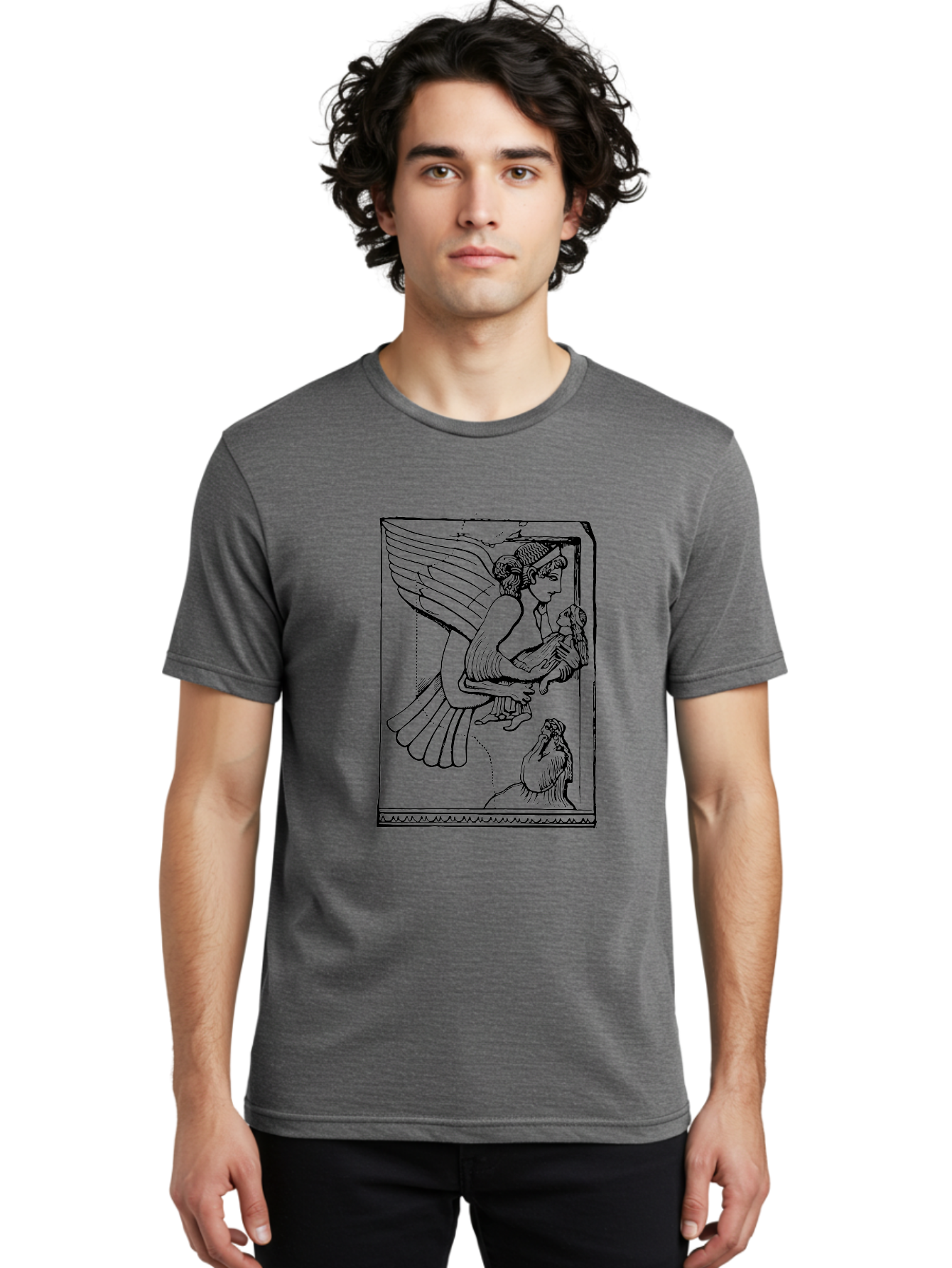winged goddess offering dove, ancient greek art, mythological figure, dove symbolism, angelic being, classical mythology, spiritual representation