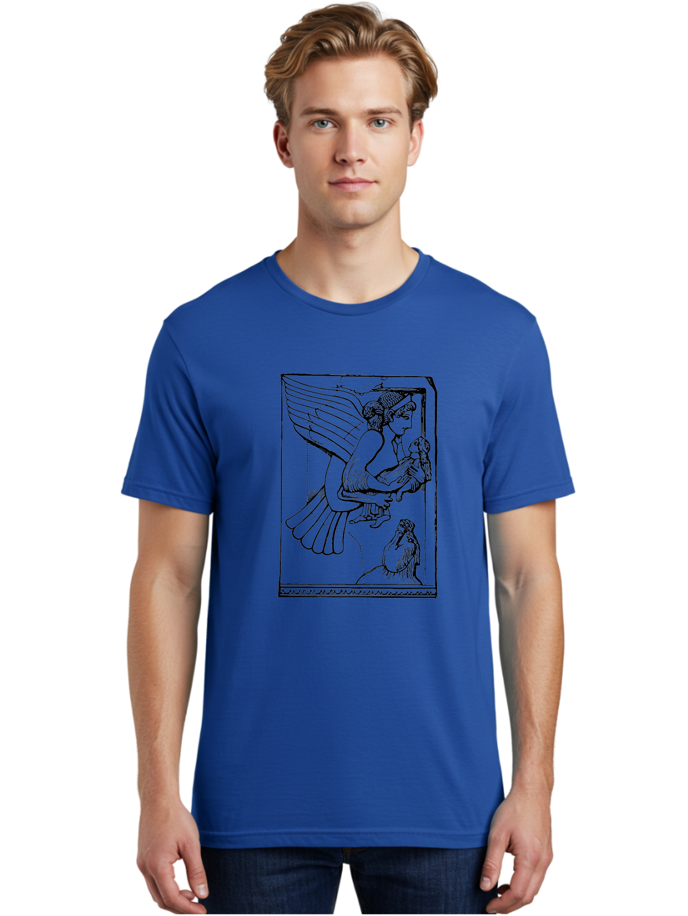 winged goddess offering dove, ancient greek art, mythological figure, dove symbolism, angelic being, classical mythology, spiritual representation