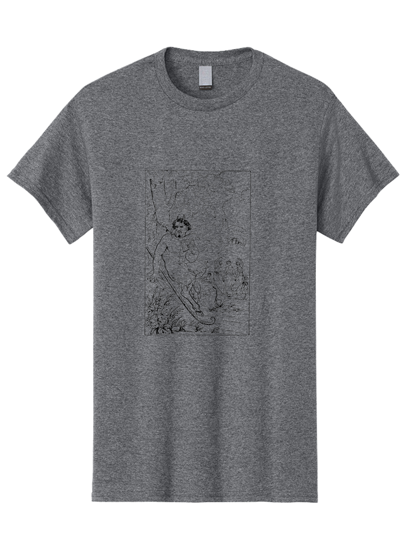 Woman-Hammock Men'S Graphic Tee, 100% Cotton, Comfortable Casual Summer Wear, Machine Washable, Satyrs In Forest, Mythological Creatures, Ancient Greek Mythology, Lush Foliage, Natural Scenery, Idyllic Setting, Folklore, Woodland Nymphs, -  Aaa573