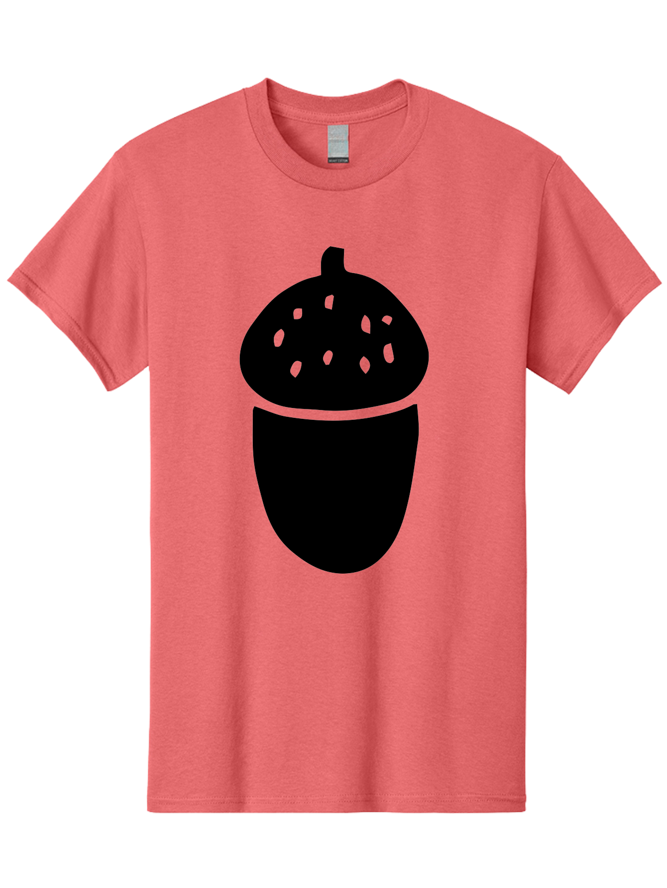 Acorn-Silhouette Men'S Graphic Tee, 100% Cotton, Comfortable Casual Summer Wear, Machine Washable, Acorn Silhouette, Oak Tree Symbol, Forest Icon, Nature Emblem, Autumn Motif, Wildlife Sign, Black Acorn -  Aaa578
