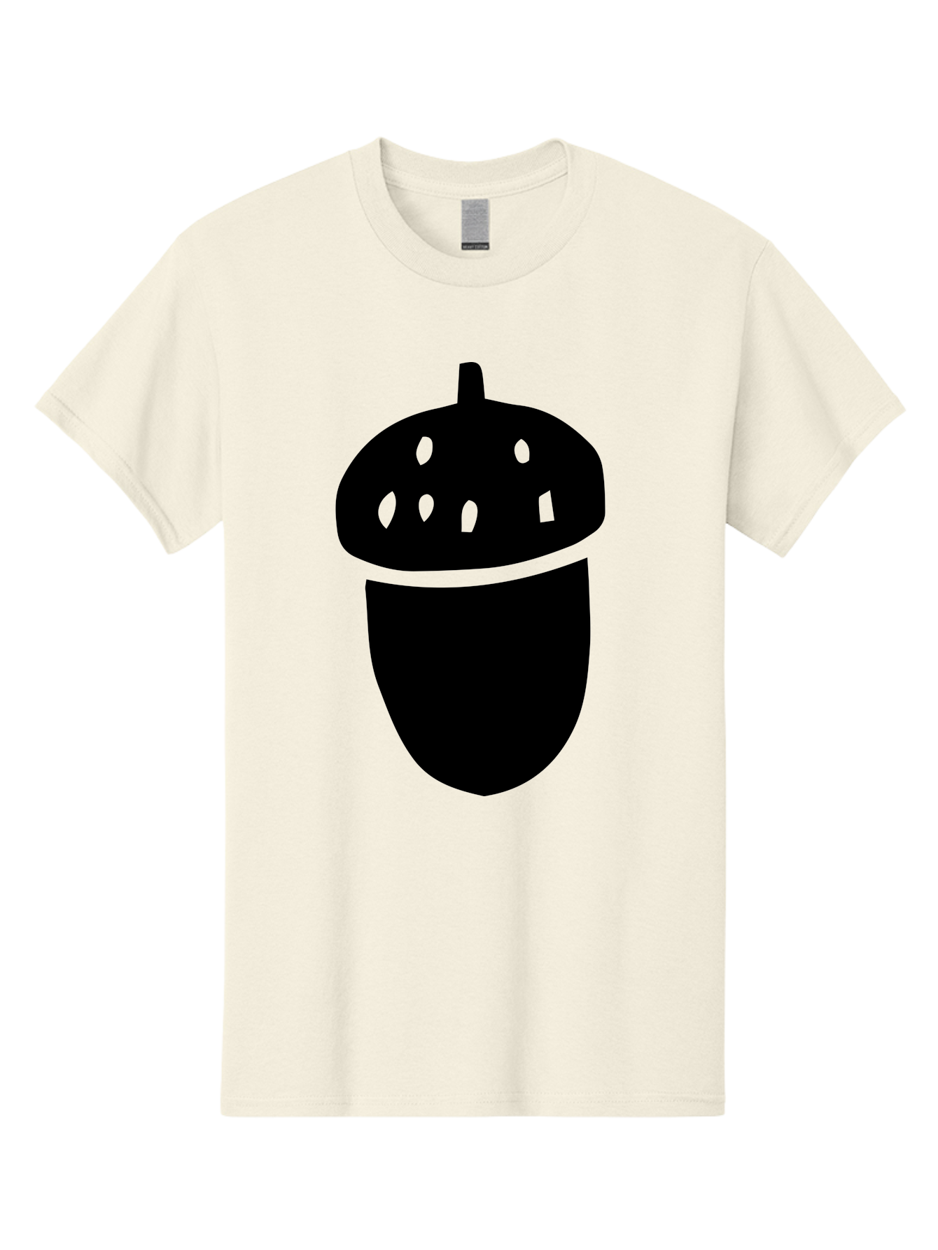 Acorn Men'S Graphic Tee, 100% Cotton, Comfortable Casual Summer Wear, Machine Washable, Acorn Silhouette, Oak Tree Symbol, Forest Icon, Nature Emblem, Earthy Design, Simple Graphics, Minimalist Art -  Aaa579