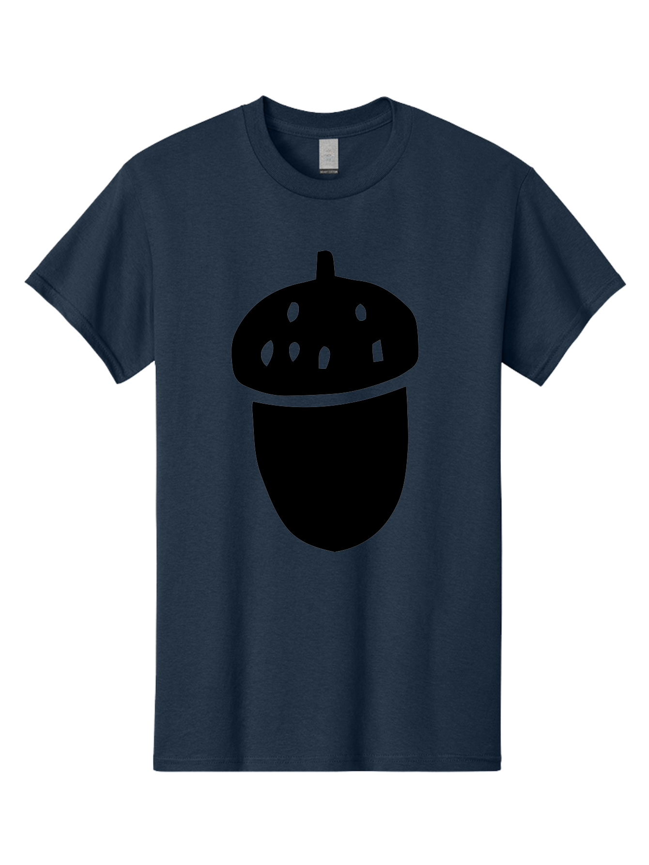 Acorn Men'S Graphic Tee, 100% Cotton, Comfortable Casual Summer Wear, Machine Washable, Acorn Silhouette, Oak Tree Symbol, Forest Icon, Nature Emblem, Earthy Design, Simple Graphics, Minimalist Art -  Aaa579