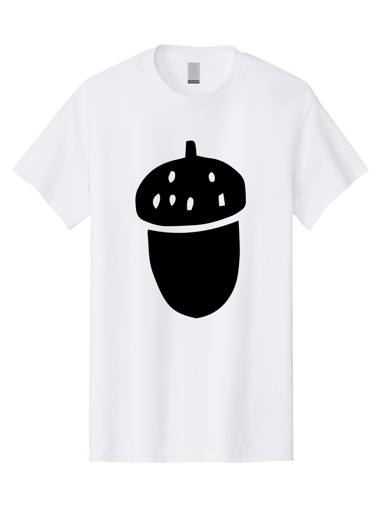 Acorn Men'S Graphic Tee, 100% Cotton, Comfortable Casual Summer Wear, Machine Washable, Acorn Silhouette, Oak Tree Symbol, Forest Icon, Nature Emblem, Earthy Design, Simple Graphics, Minimalist Art -  Aaa579
