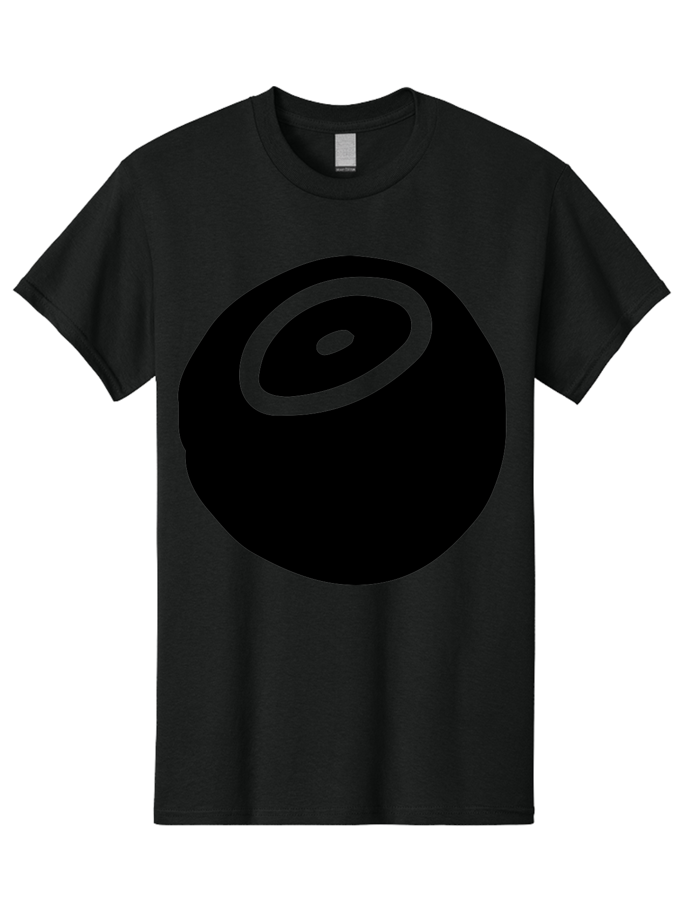 Black-Circle Men'S Graphic Tee, 100% Cotton, Comfortable Casual Summer Wear, Machine Washable, Stylized Black Circle, Neon Green Accents, Abstract Design, Simple Shapes, Modern Art, Contemporary Graphics, Minimalist Style -  Aaa582