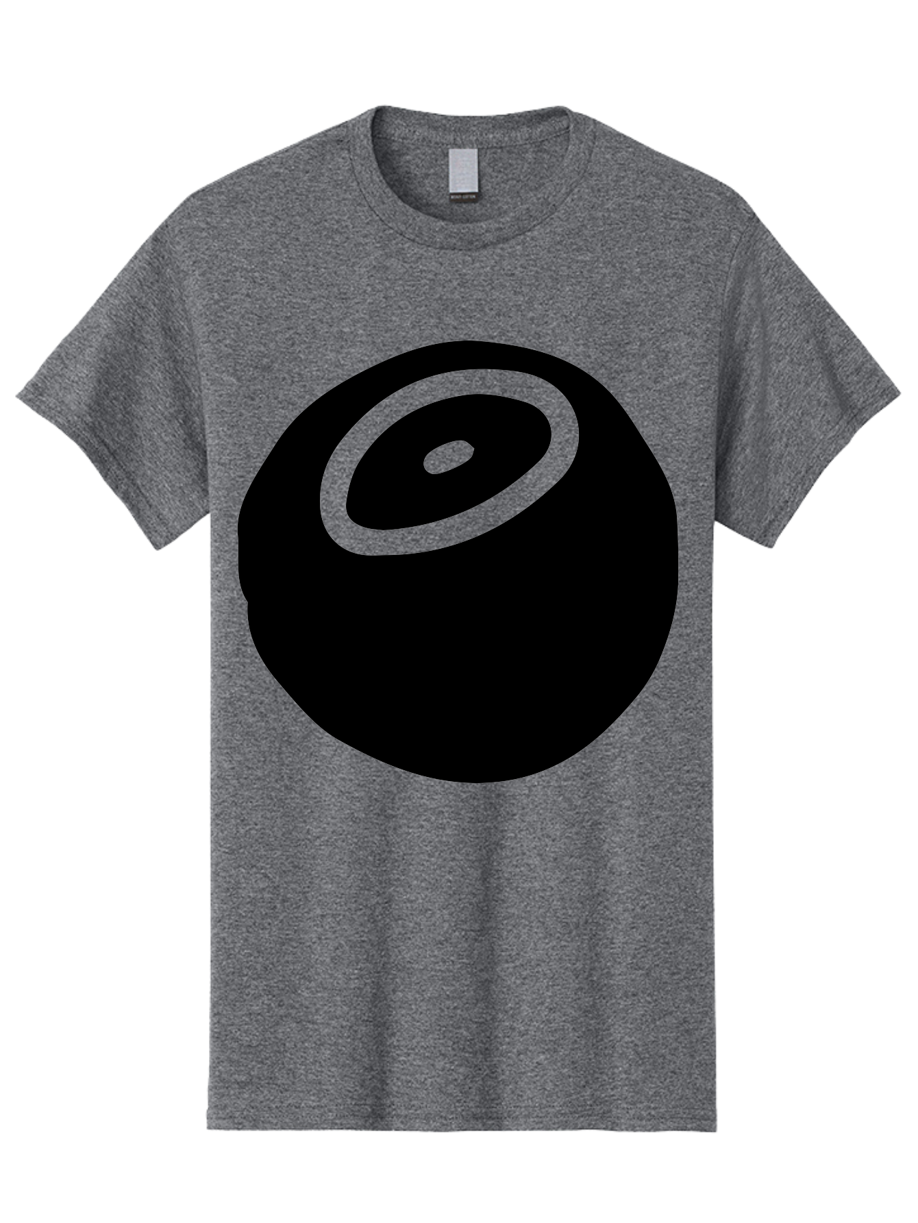 Black-Circle Men'S Graphic Tee, 100% Cotton, Comfortable Casual Summer Wear, Machine Washable, Stylized Black Circle, Neon Green Accents, Abstract Design, Simple Shapes, Modern Art, Contemporary Graphics, Minimalist Style -  Aaa582